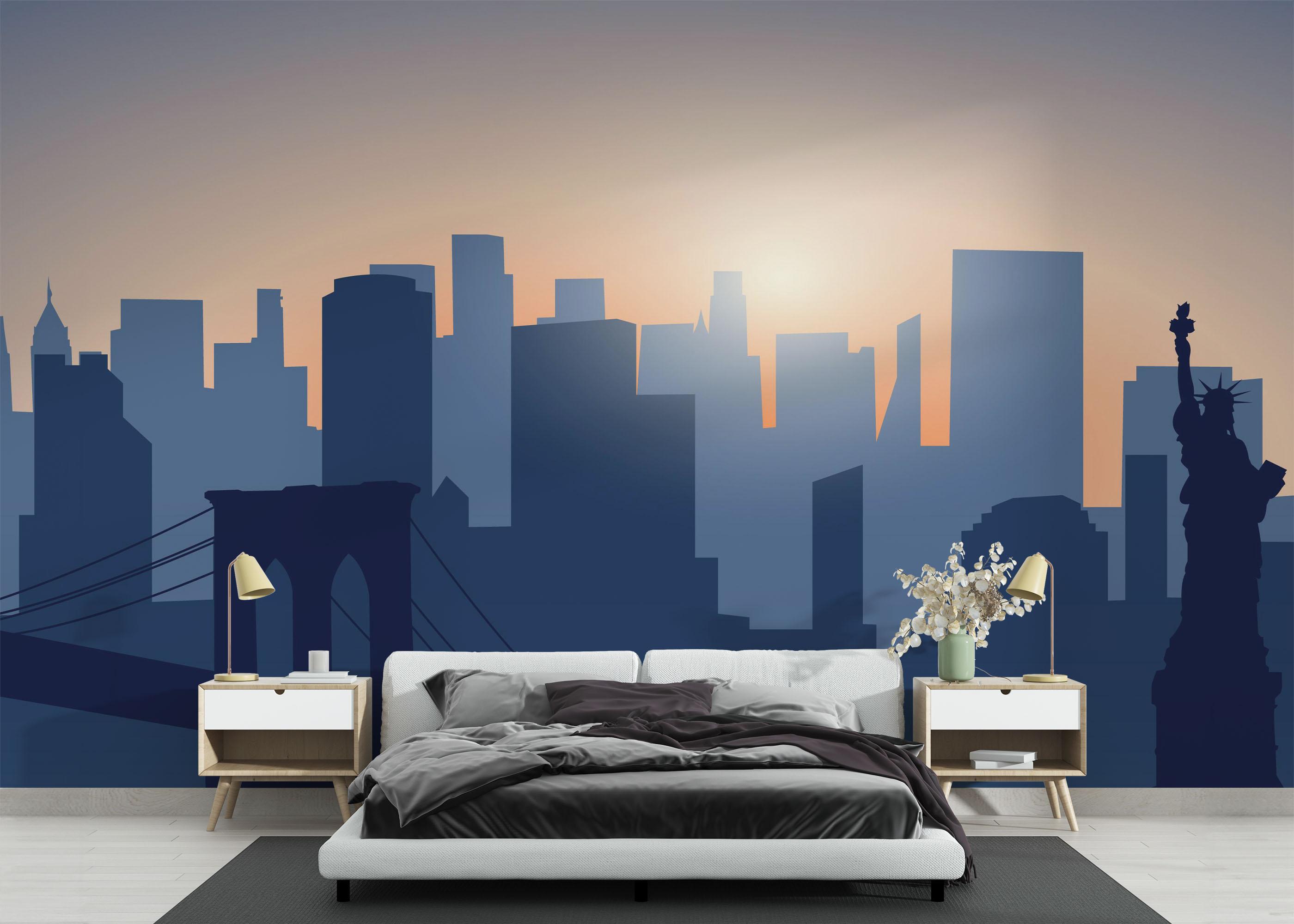 Fototapet Blue New York mockup 3