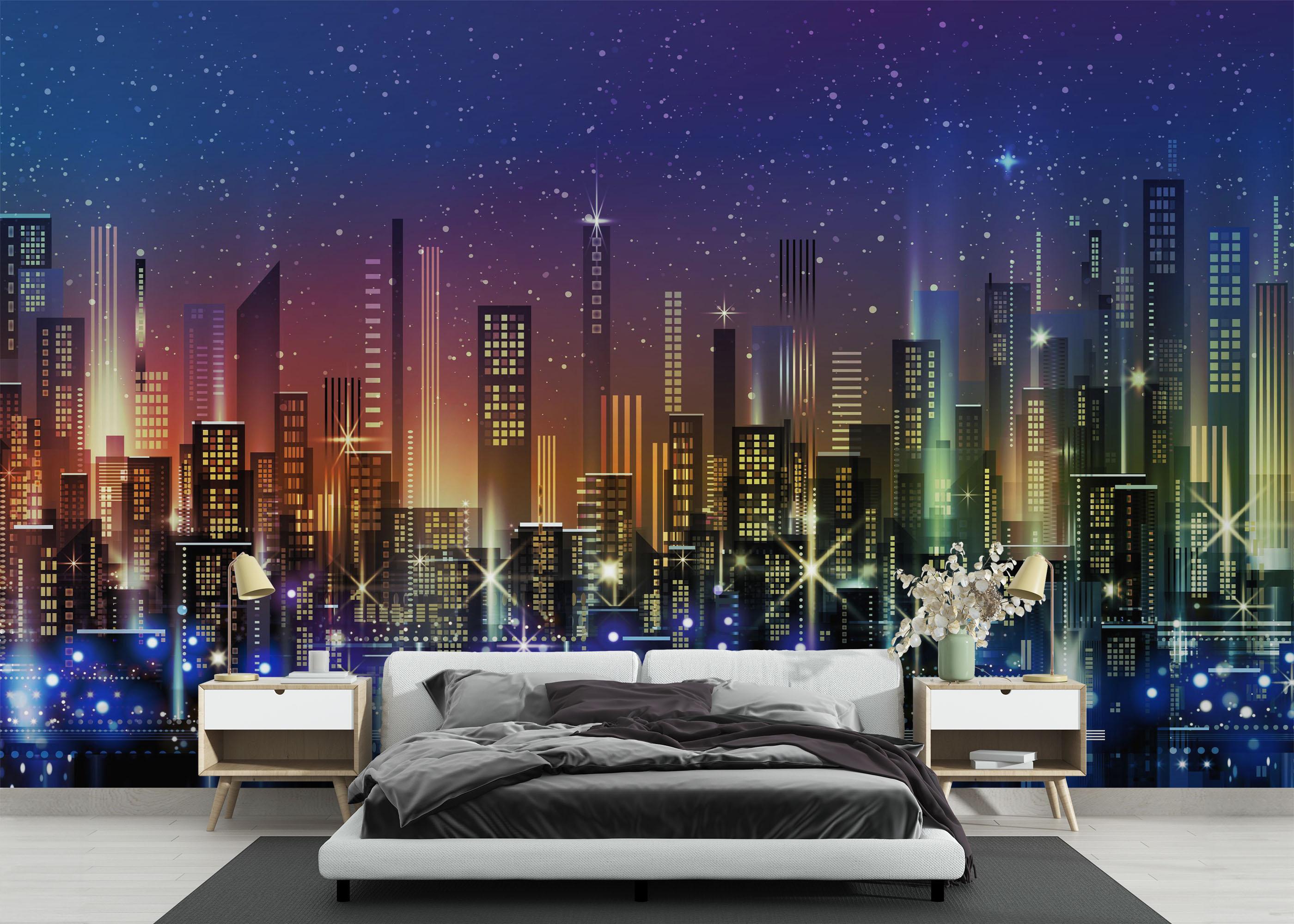 Fototapet Blue Sky City mockup 3