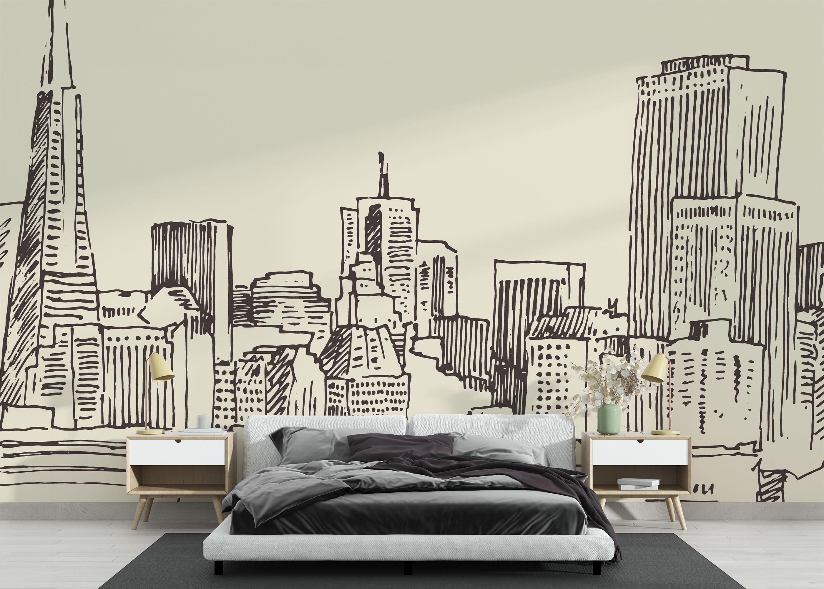 Fototapet Brown Cream Sketch mockup 3