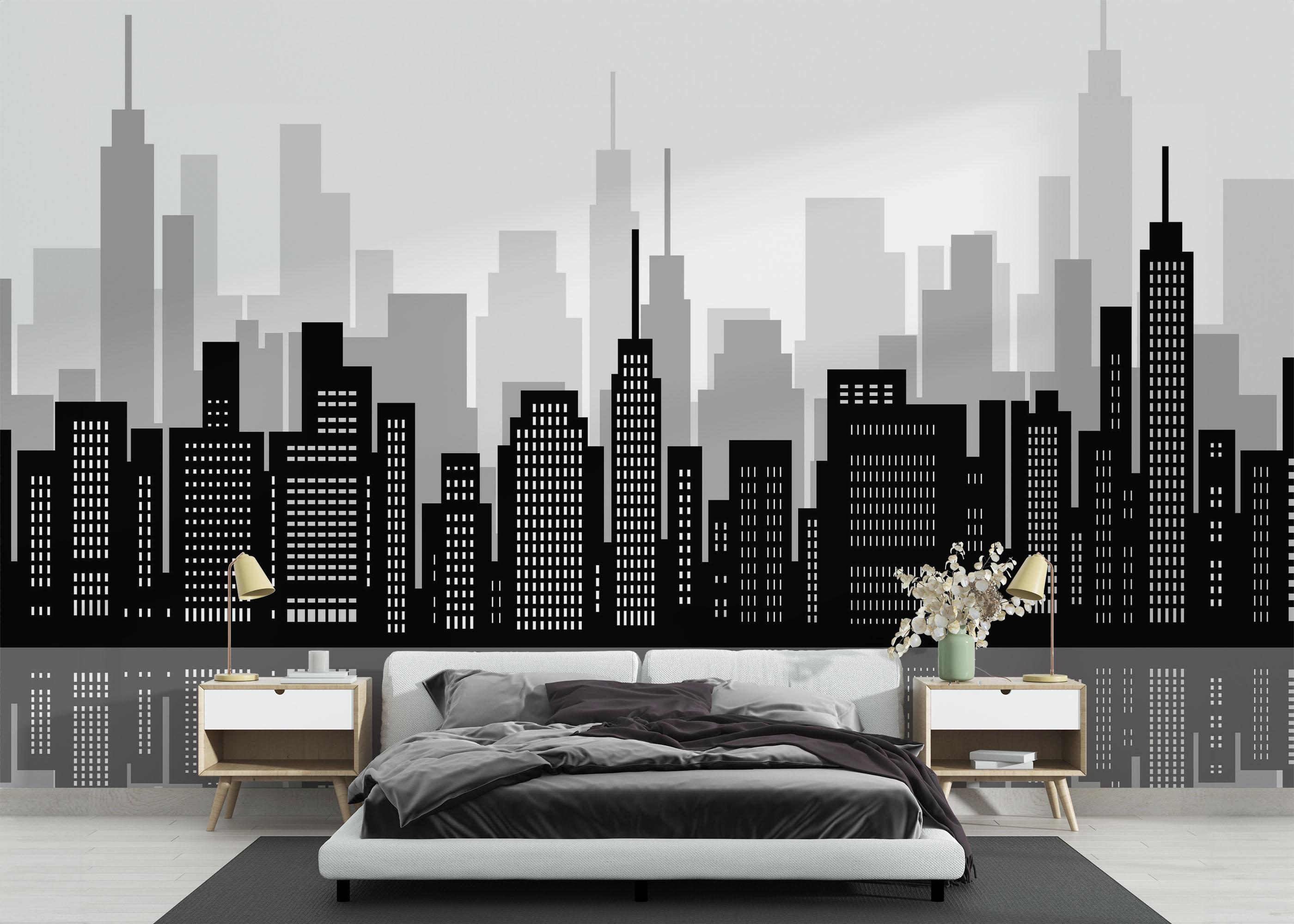 Fototapet Buildings River mockup 3