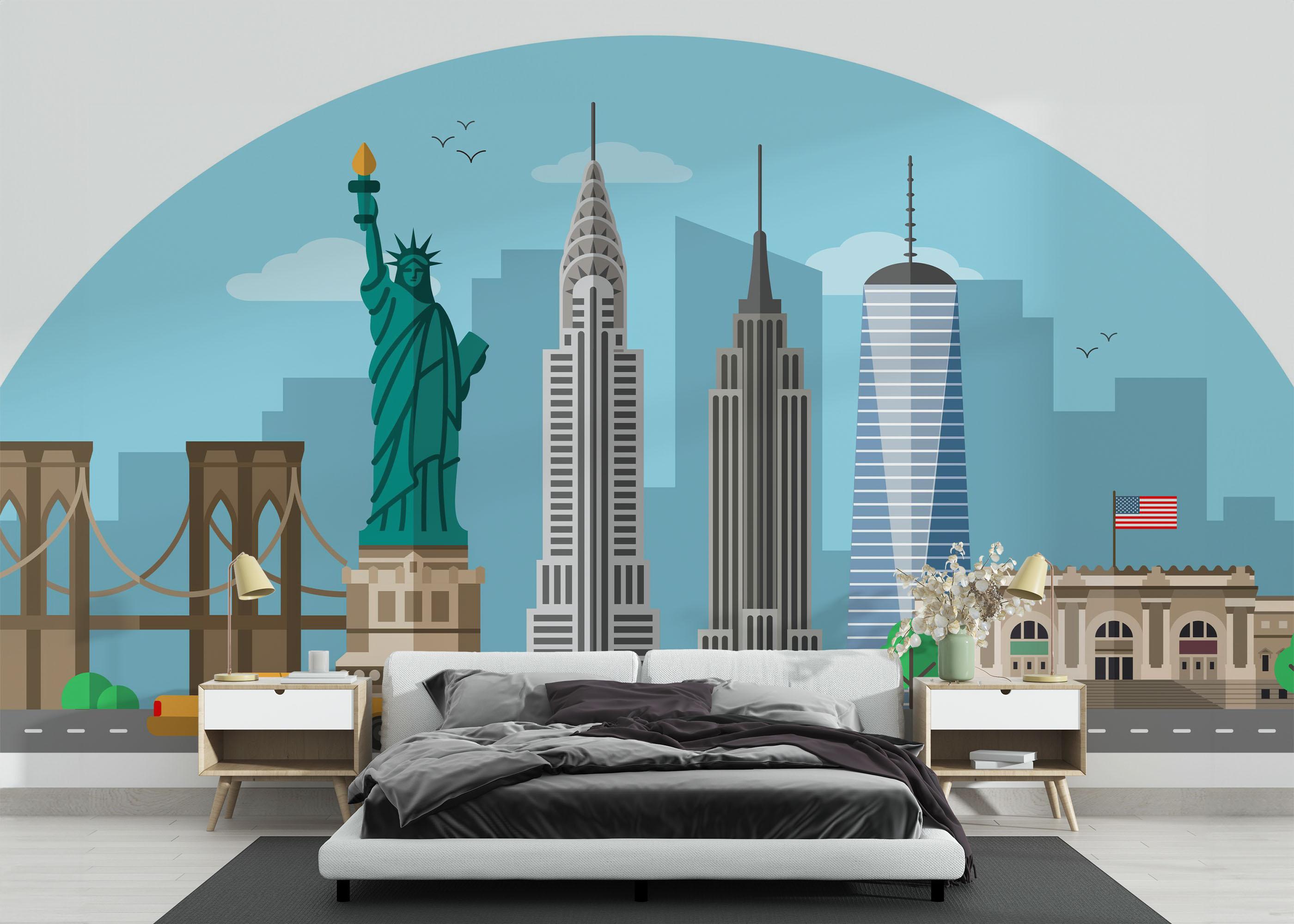 Fototapet Circle New York mockup 3
