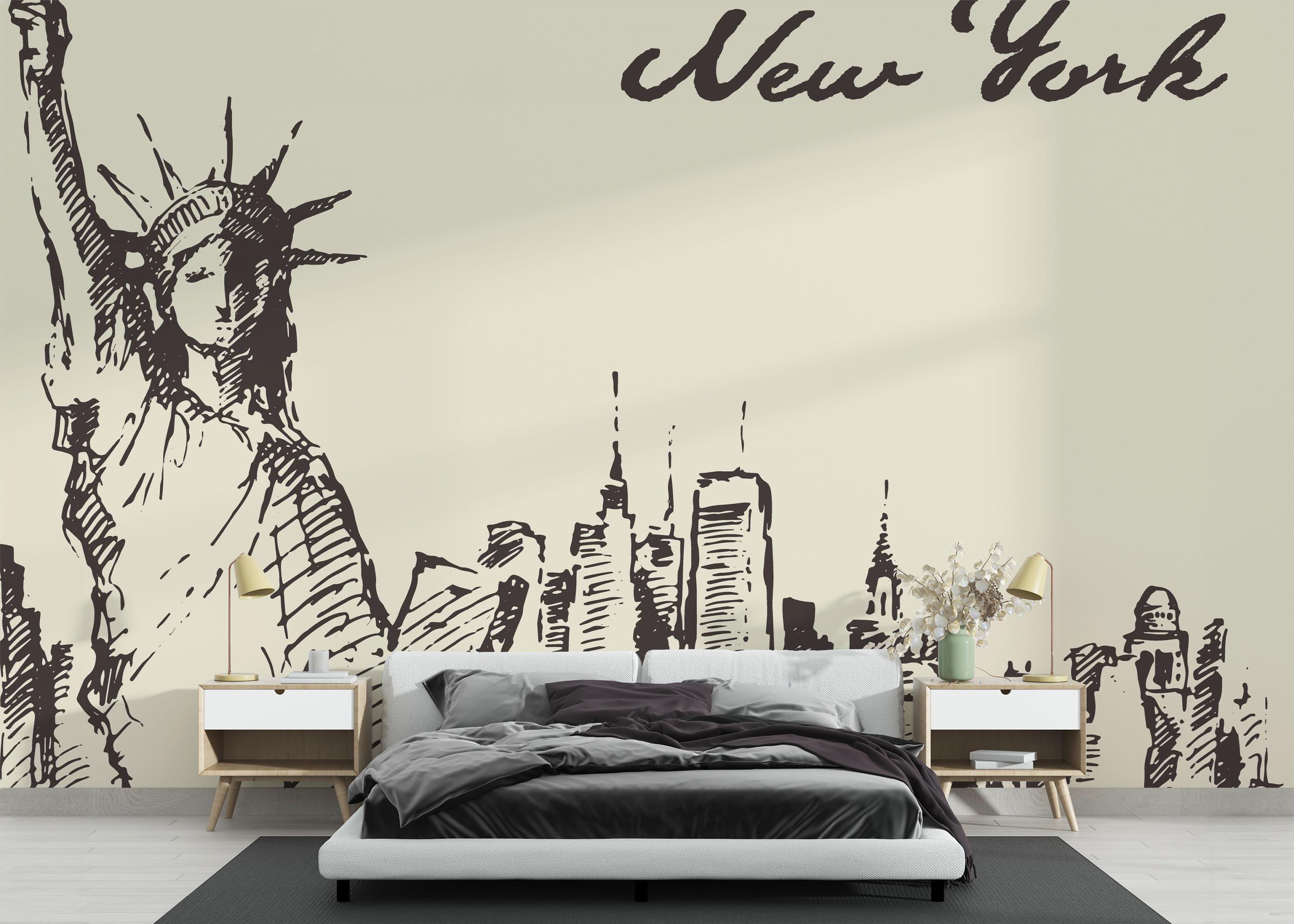 Fototapet Cream New York mockup 3
