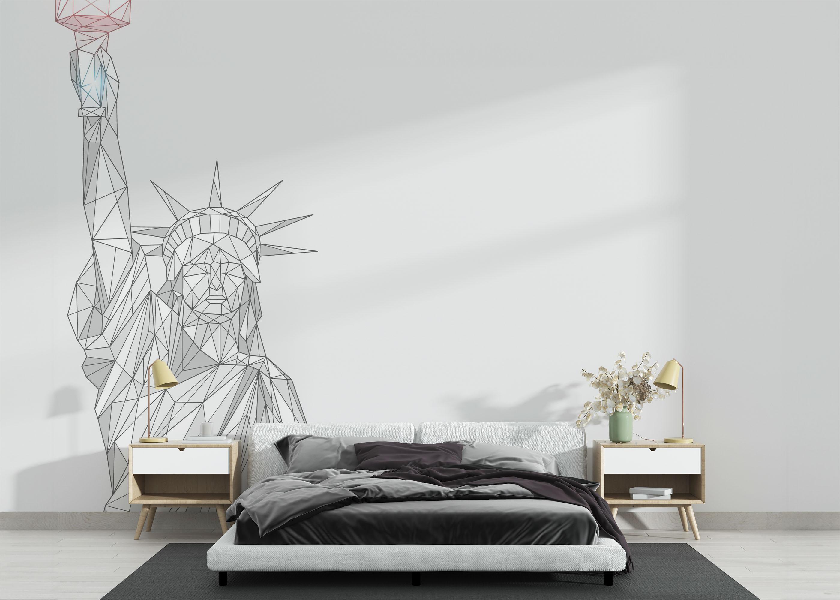 Fototapet Liberty Line Statue mockup 3