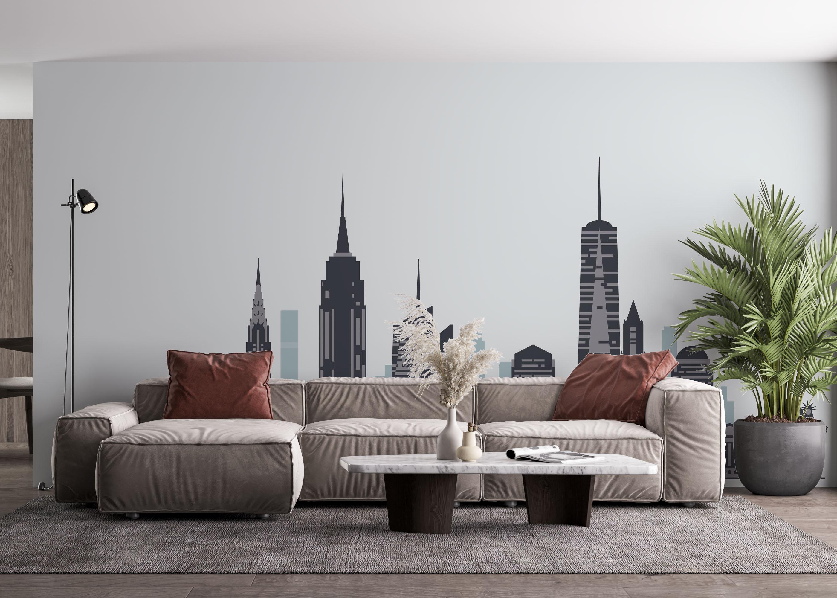 Fototapet Blue Grey New York mockup 4