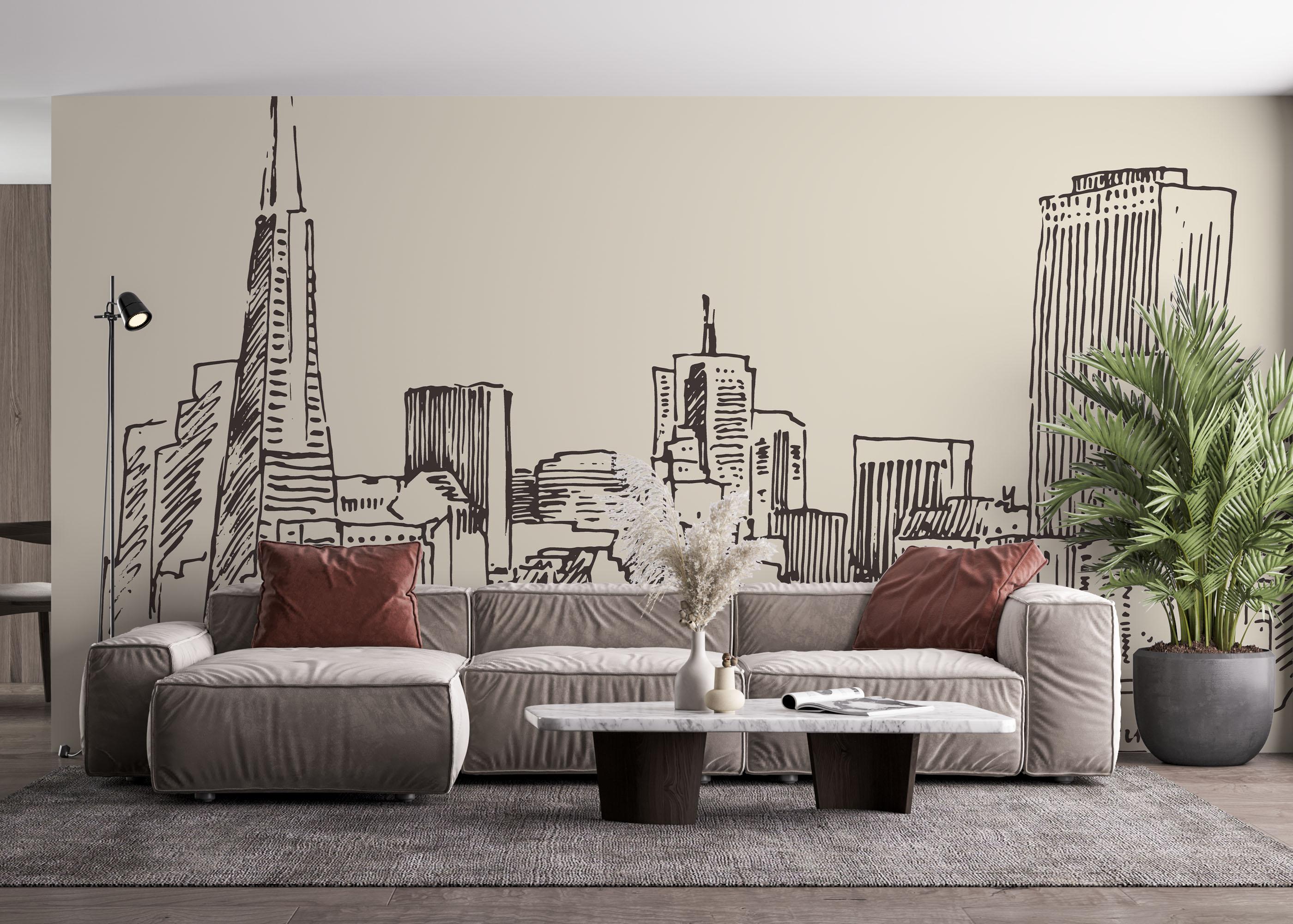 Fototapet Brown Cream Sketch mockup 4