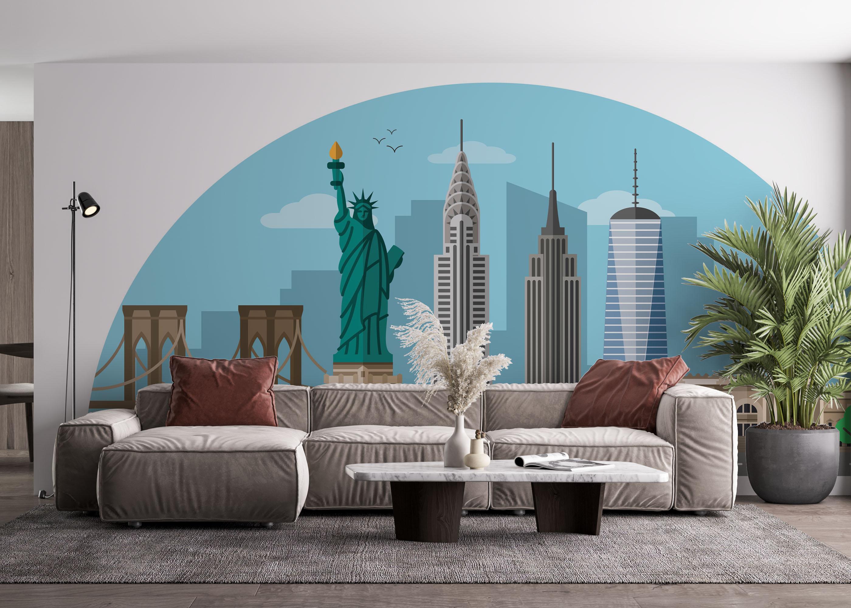 Fototapet Circle New York mockup 4