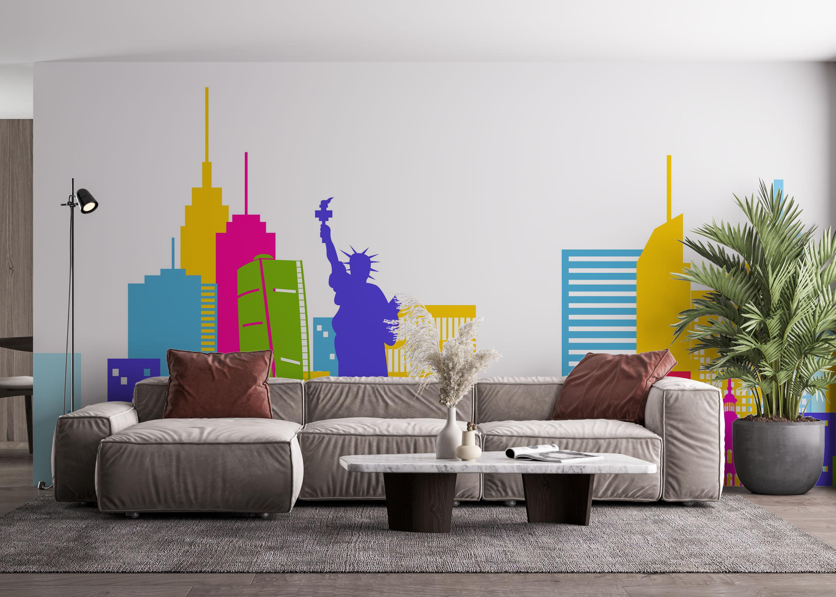Fototapet Colorful Nyc mockup 4