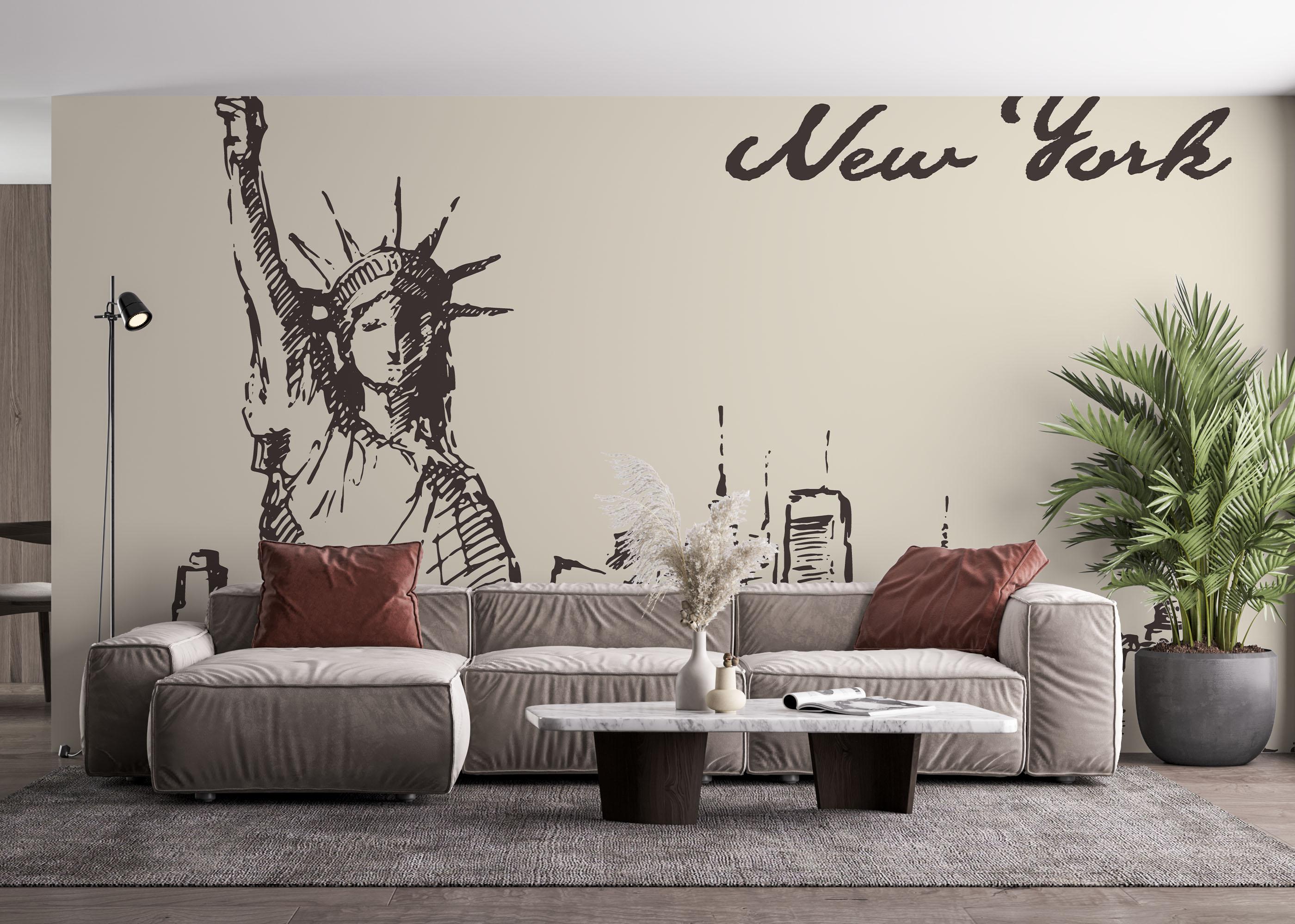 Fototapet Cream New York mockup 4