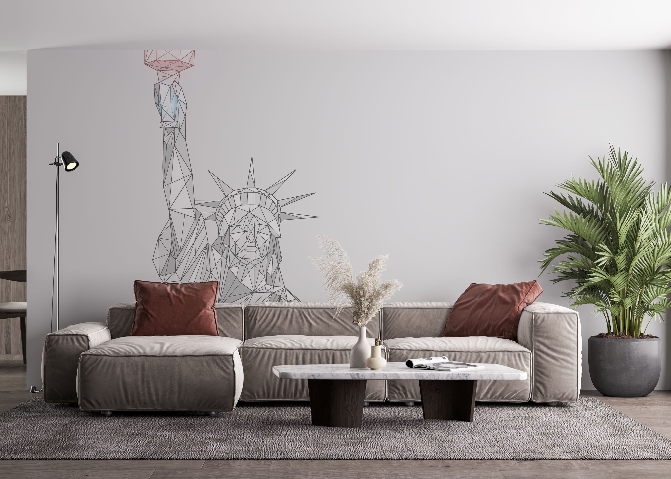 Liberty Line Statue mockup 4