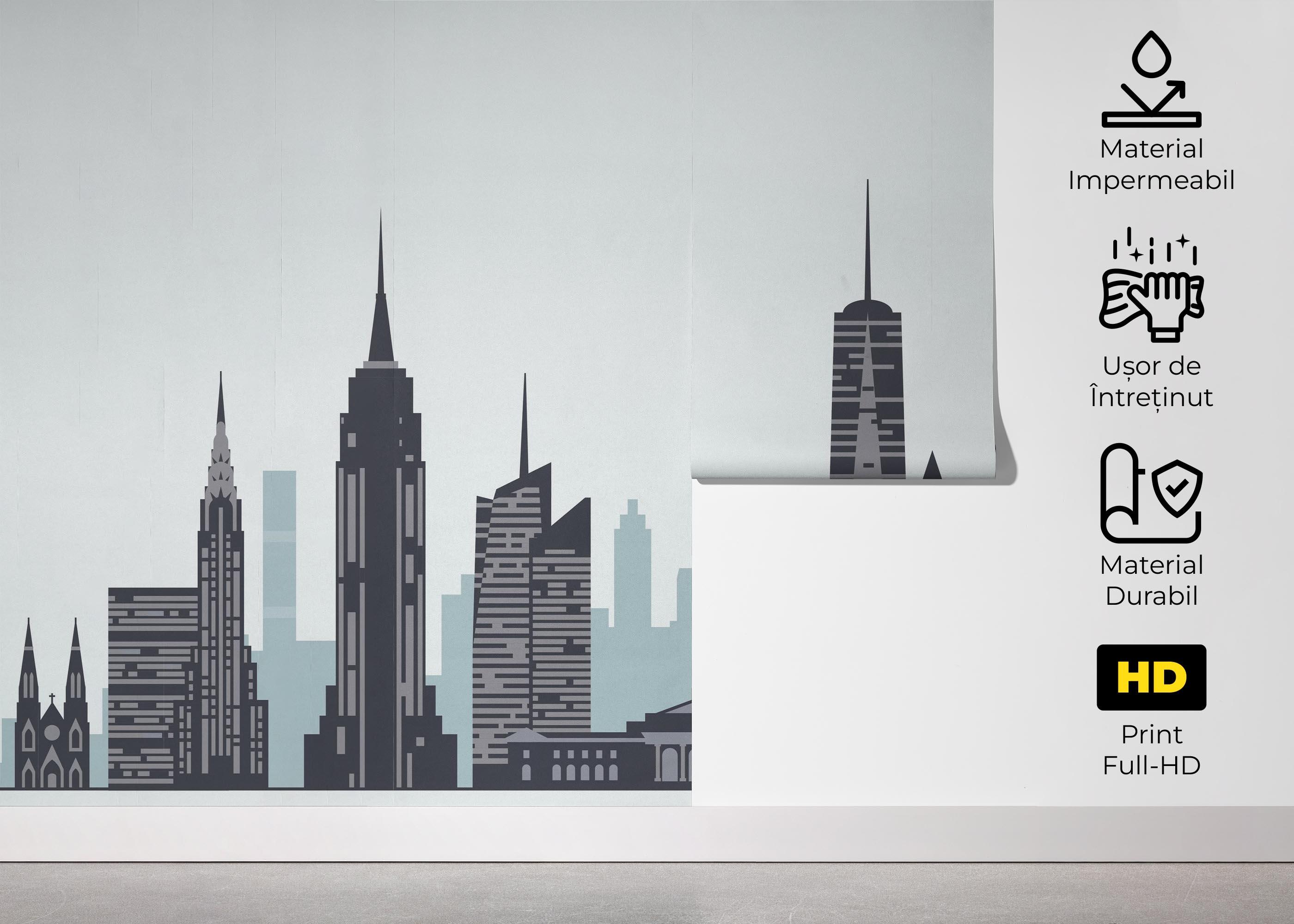 Fototapet Blue Grey New York mockup 5