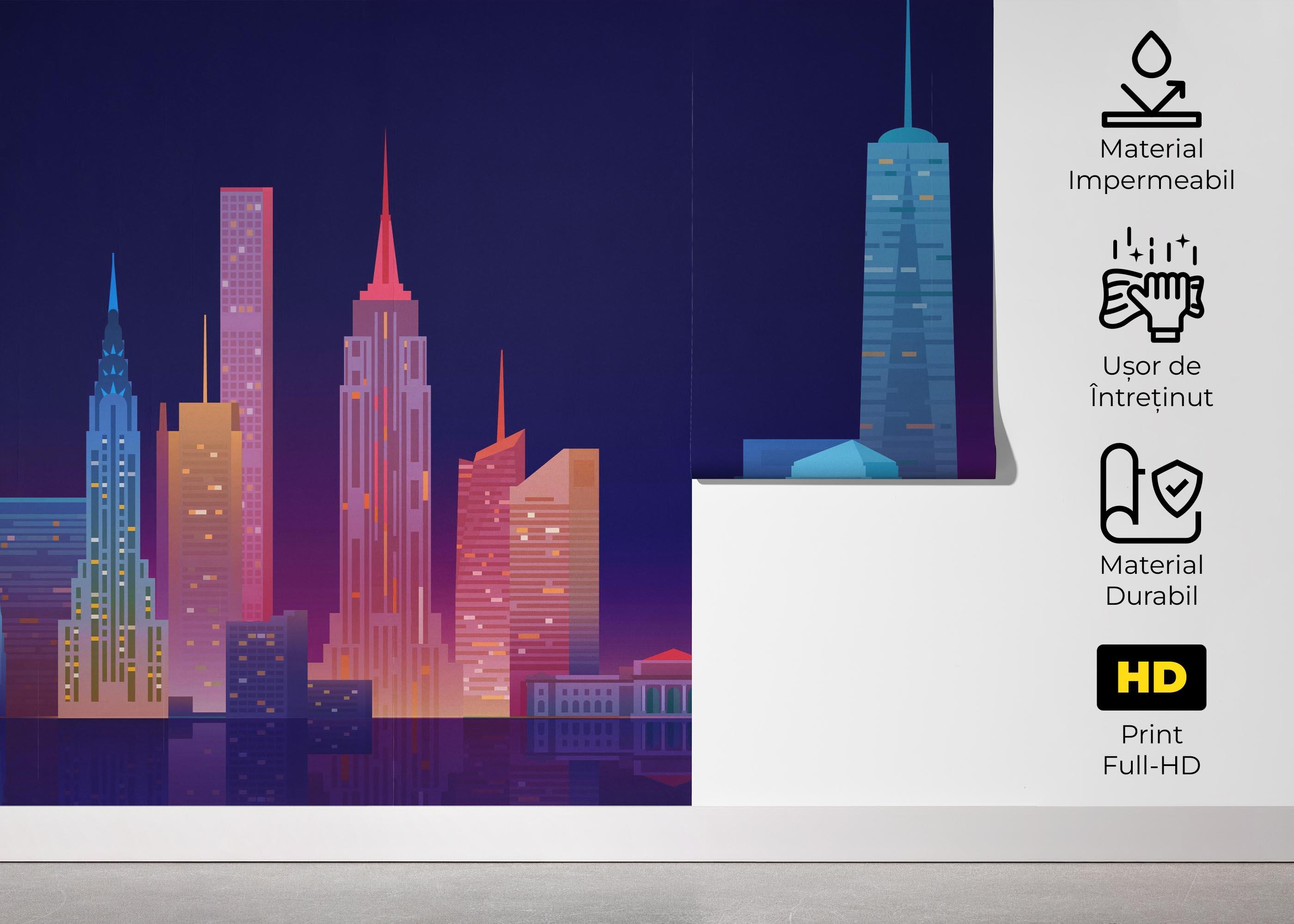 Fototapet Blue Skyline Nyc mockup 5