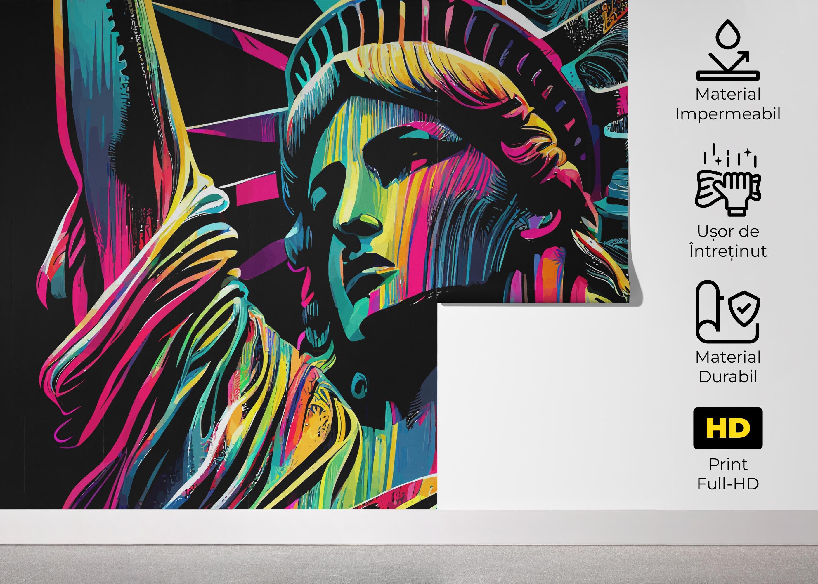 Fototapet Colorful Liberty Statue mockup 5