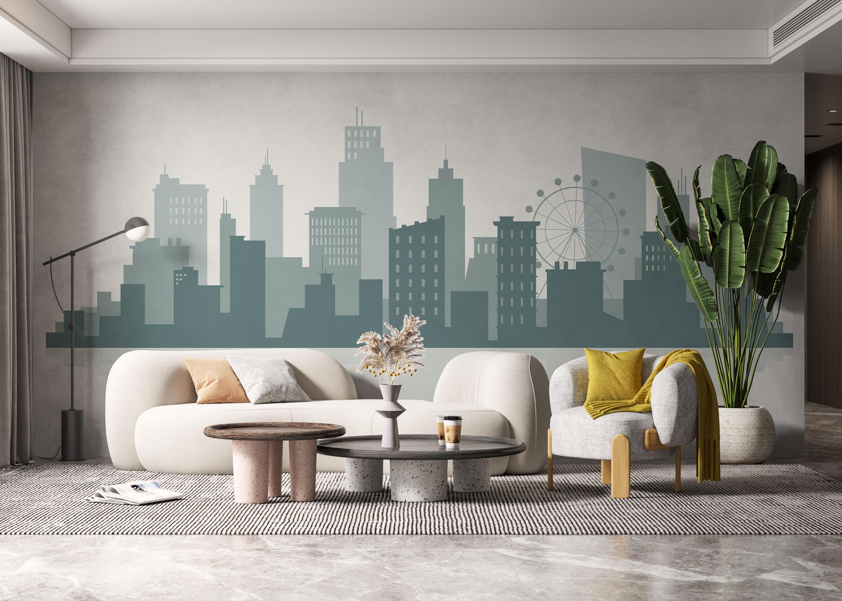 Fototapet Blue Color Nyc mockup 6