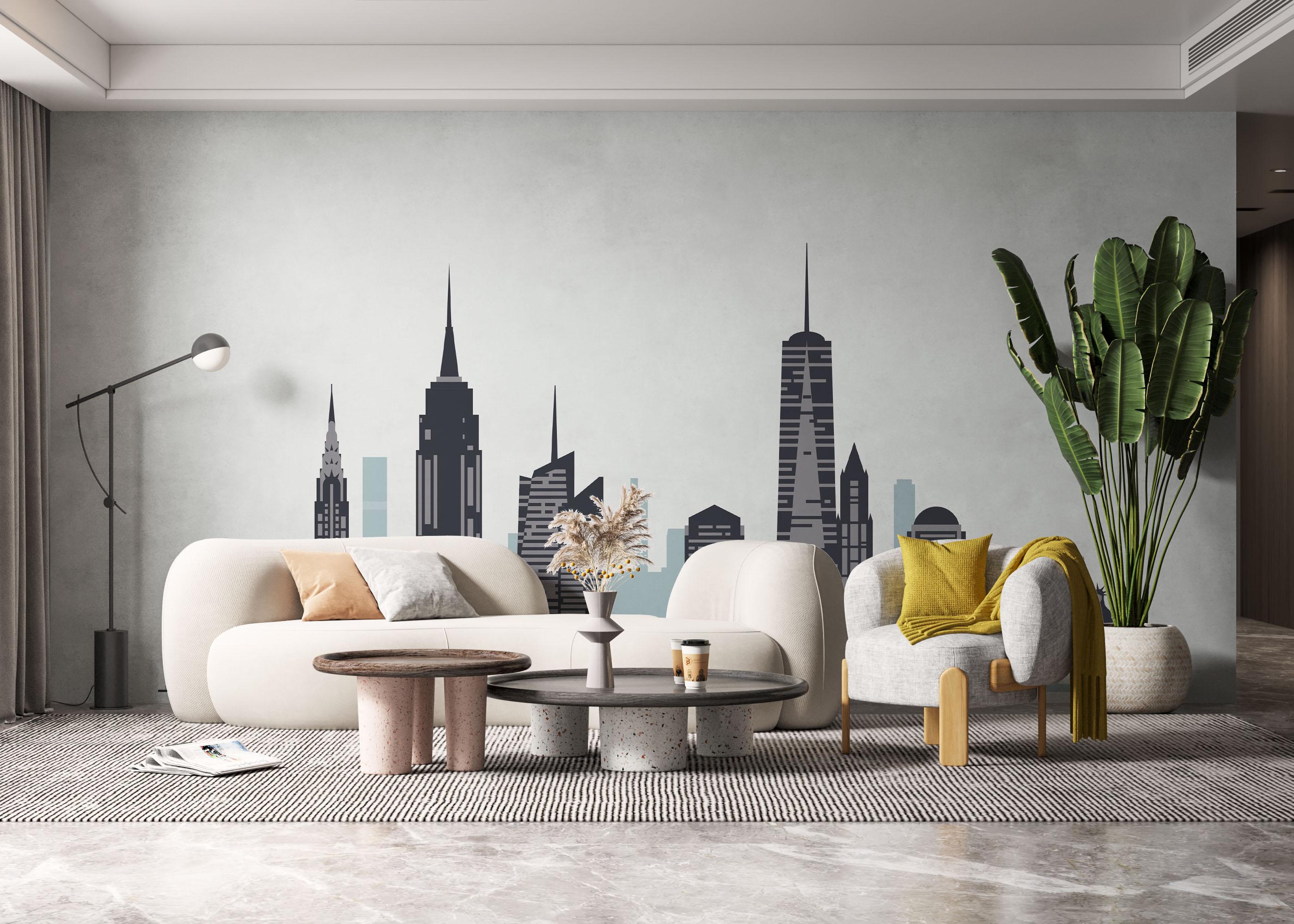 Fototapet Blue Grey New York mockup 6