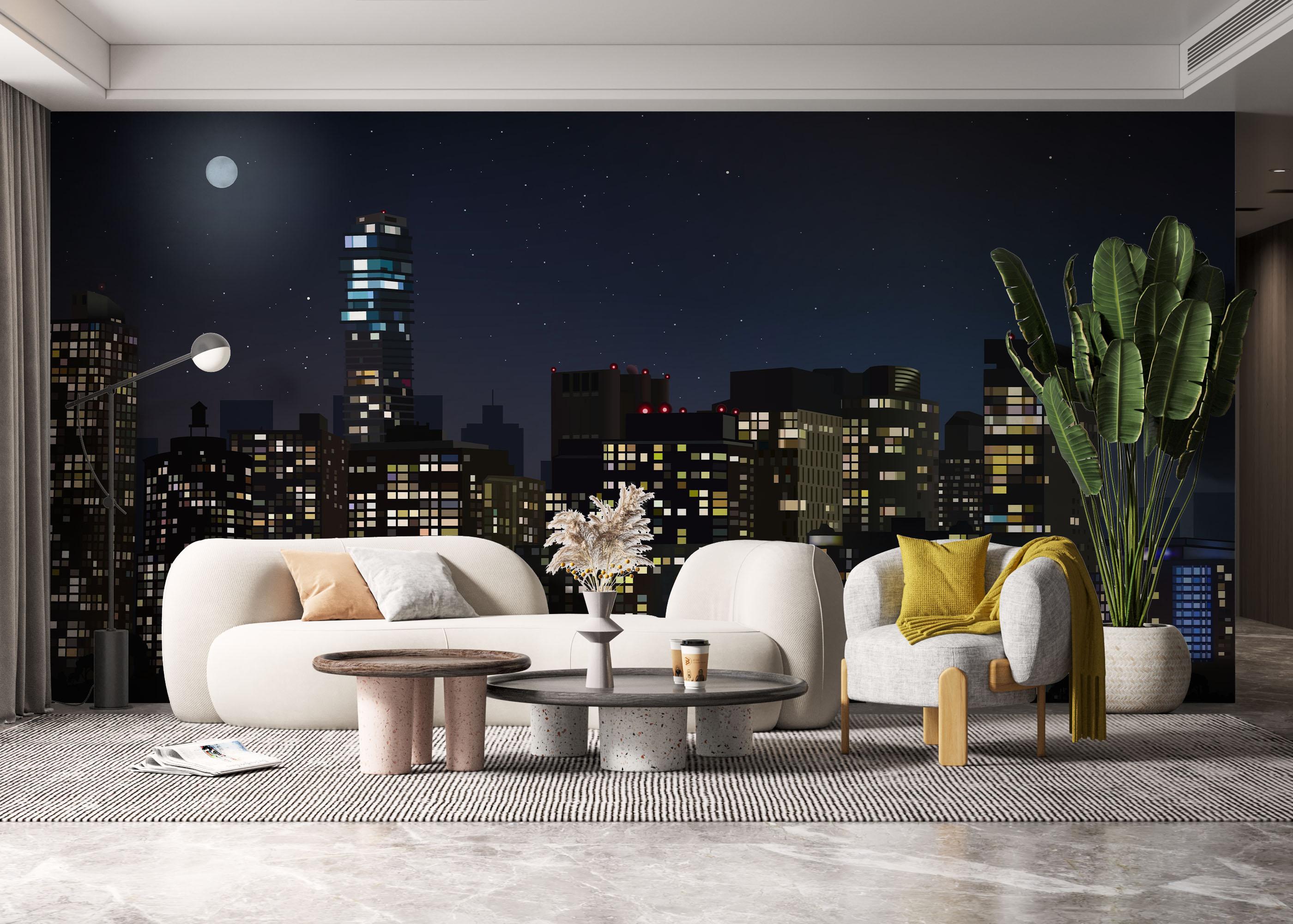 Fototapet City Night Building mockup 6