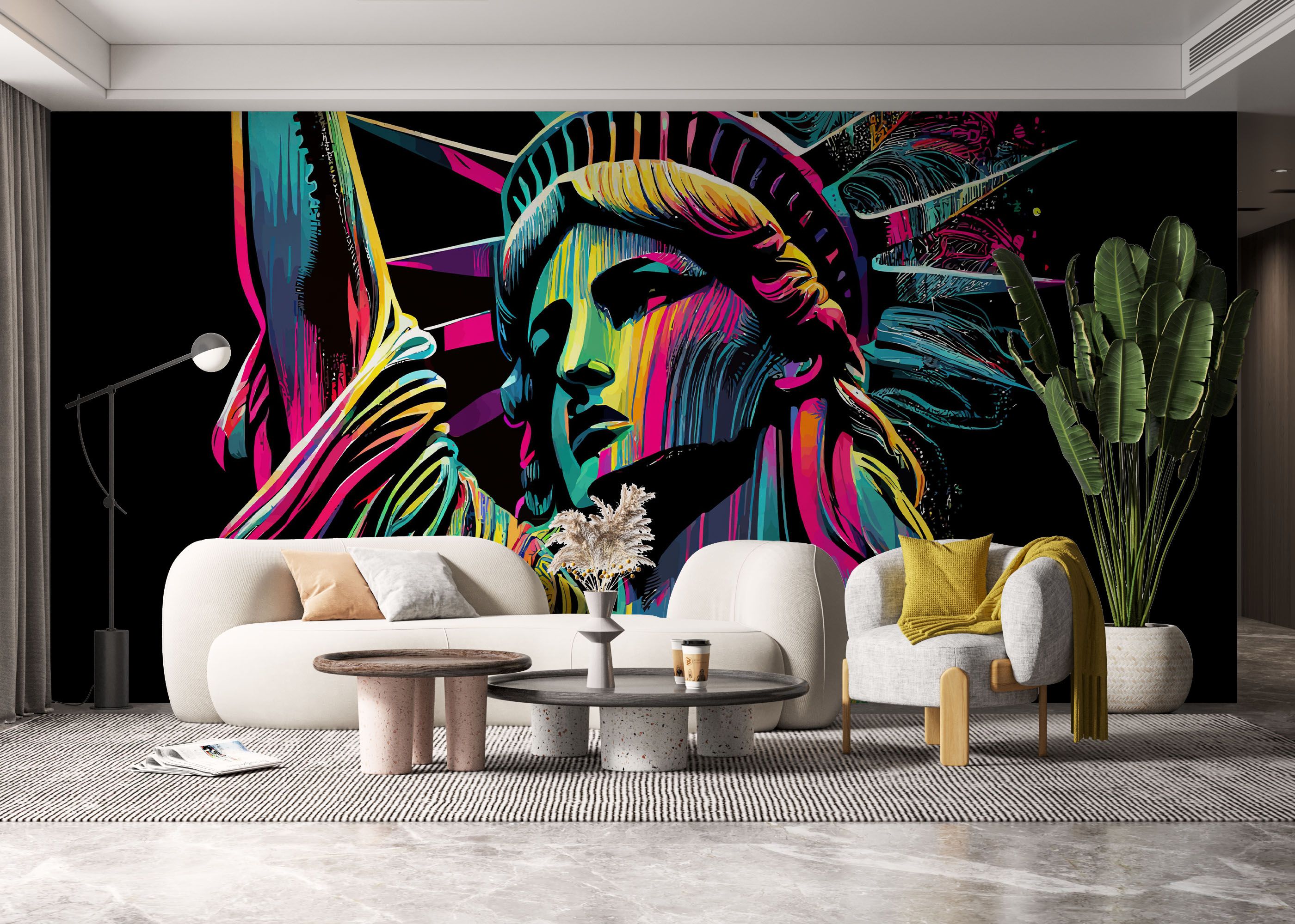 Colorful Liberty Statue mockup 6