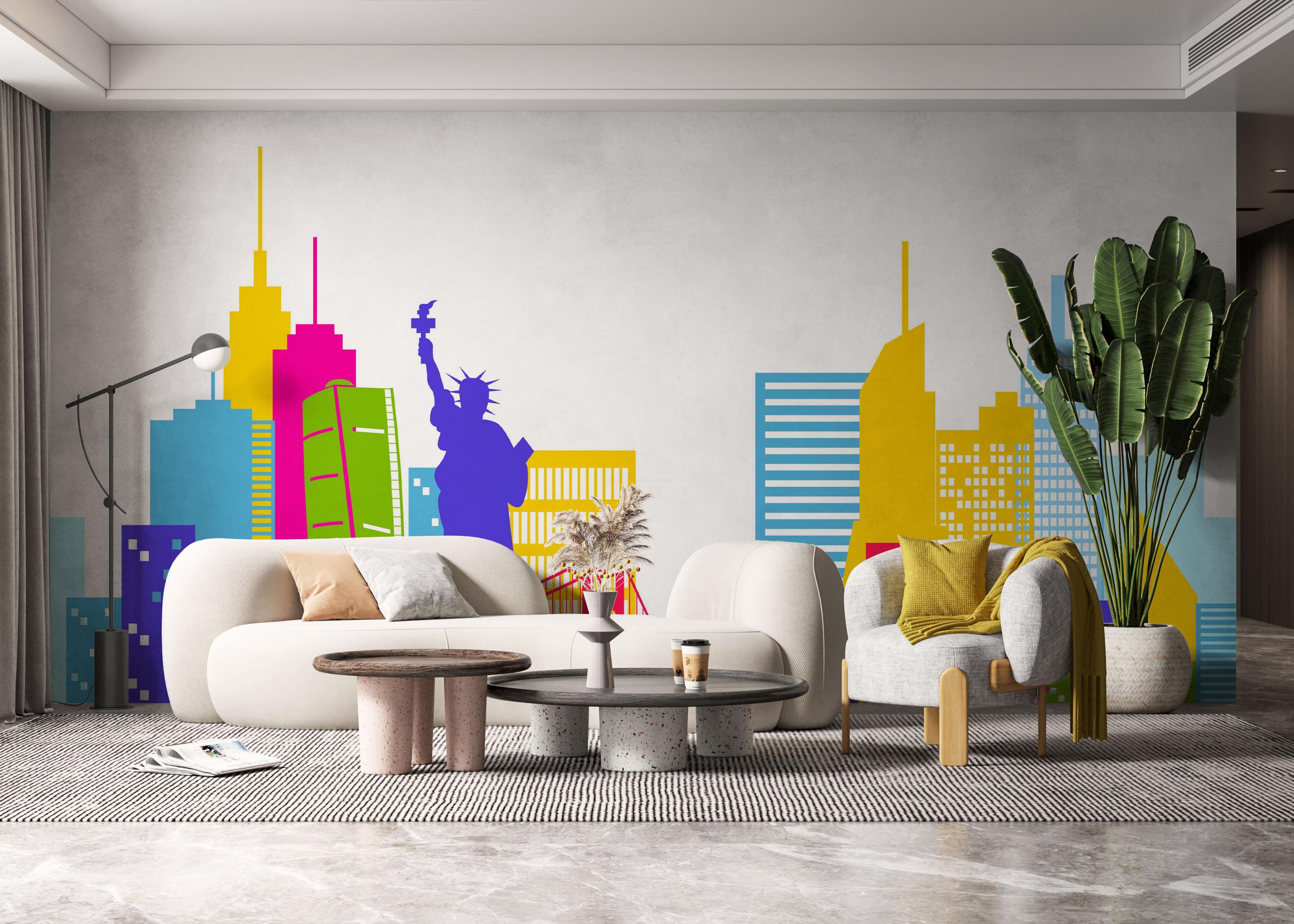 Fototapet Colorful Nyc mockup 6