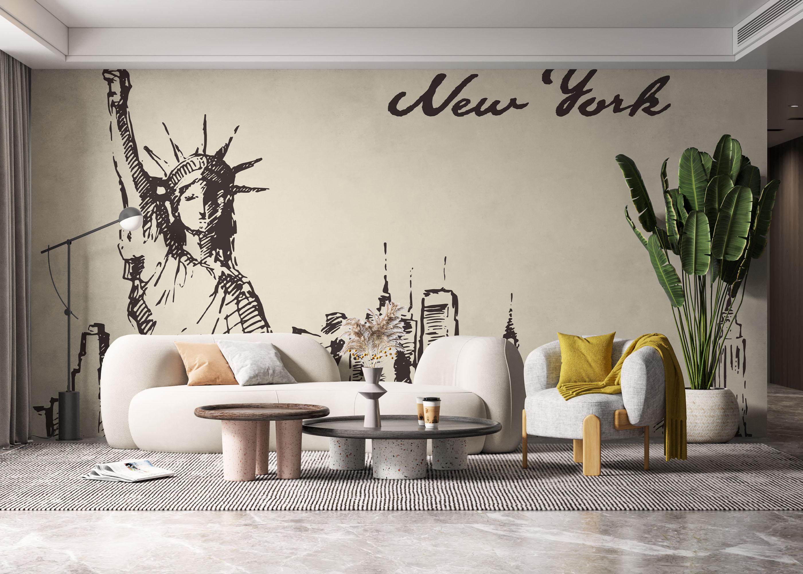 Fototapet Cream New York mockup 6