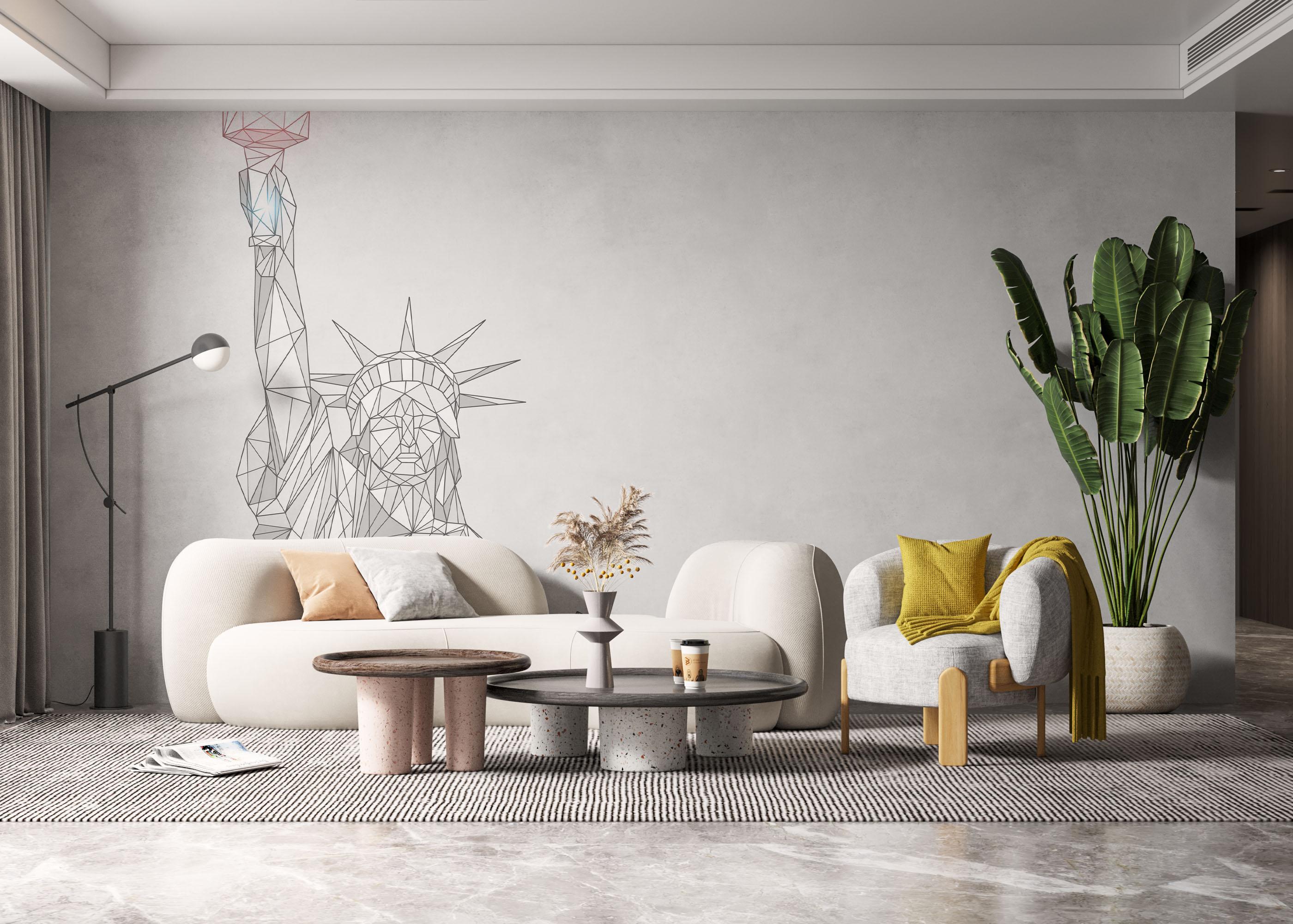 Fototapet Liberty Line Statue mockup 6