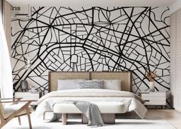 Black Line Paris Map mockup 7