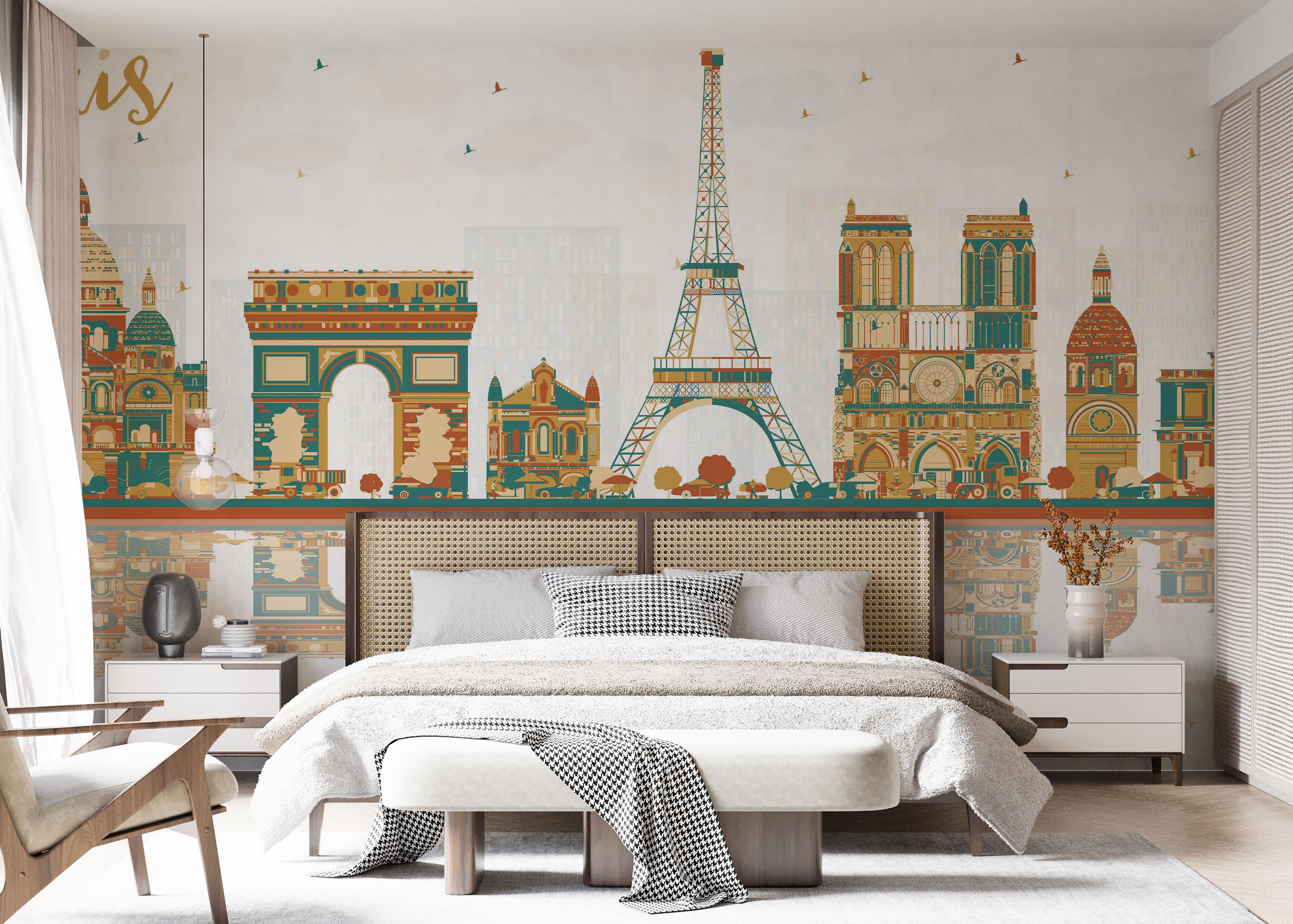 Fototapet Green Brown Paris mockup 7