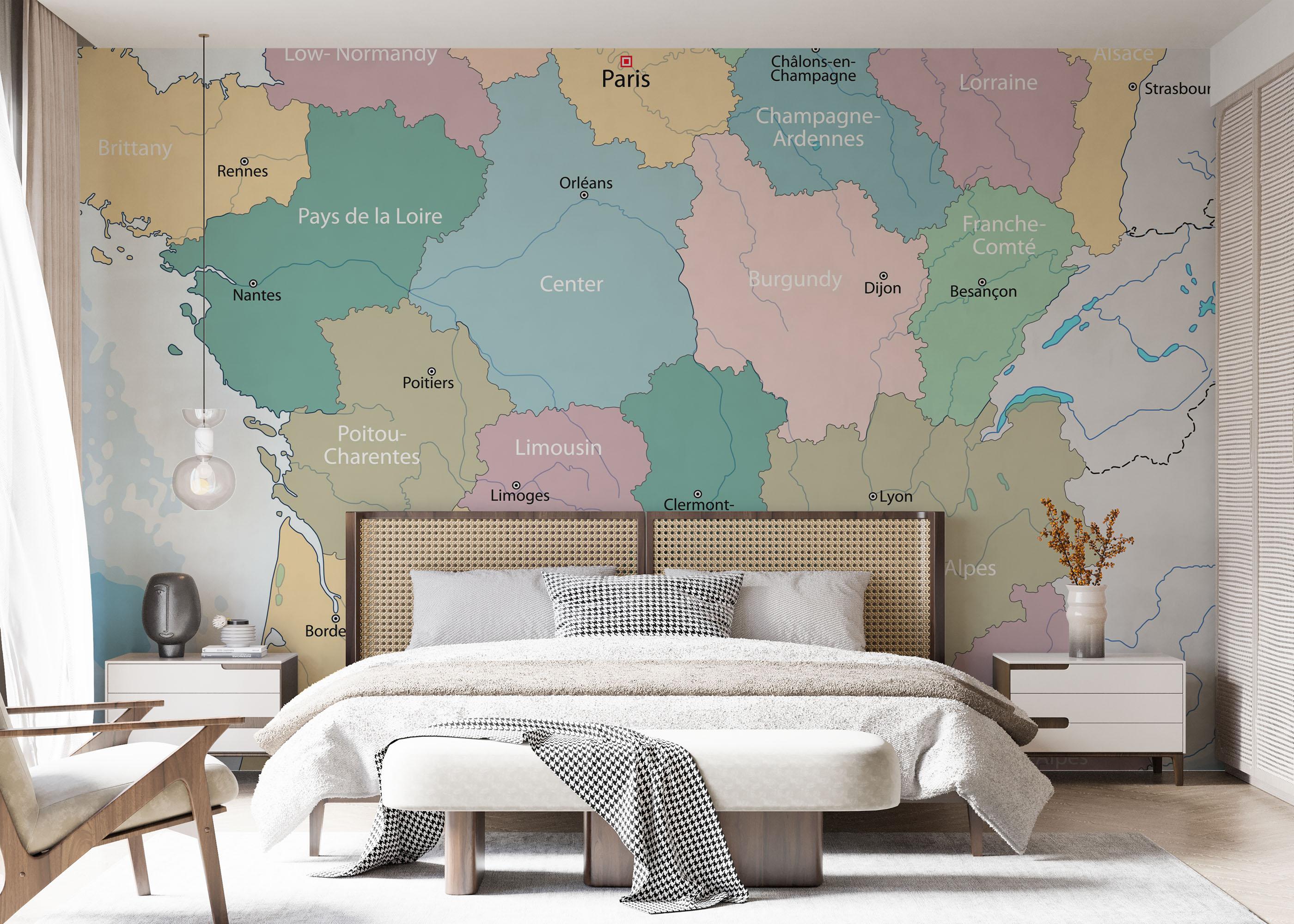Fototapet Paris Map Color mockup 7