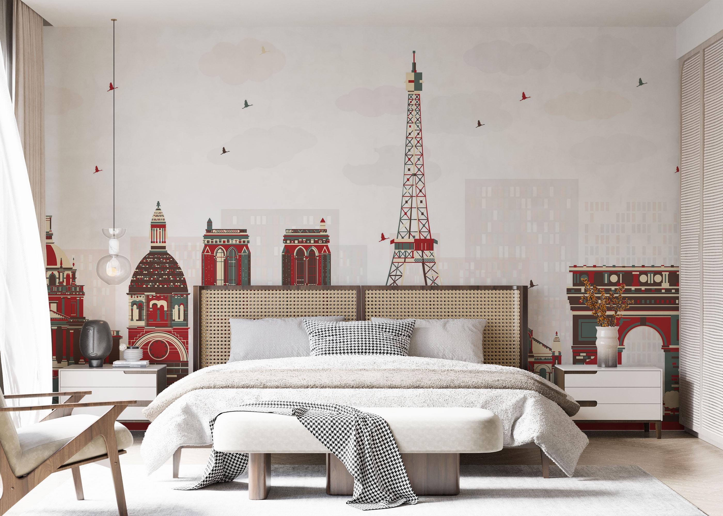 Fototapet Red Grey Paris mockup 7