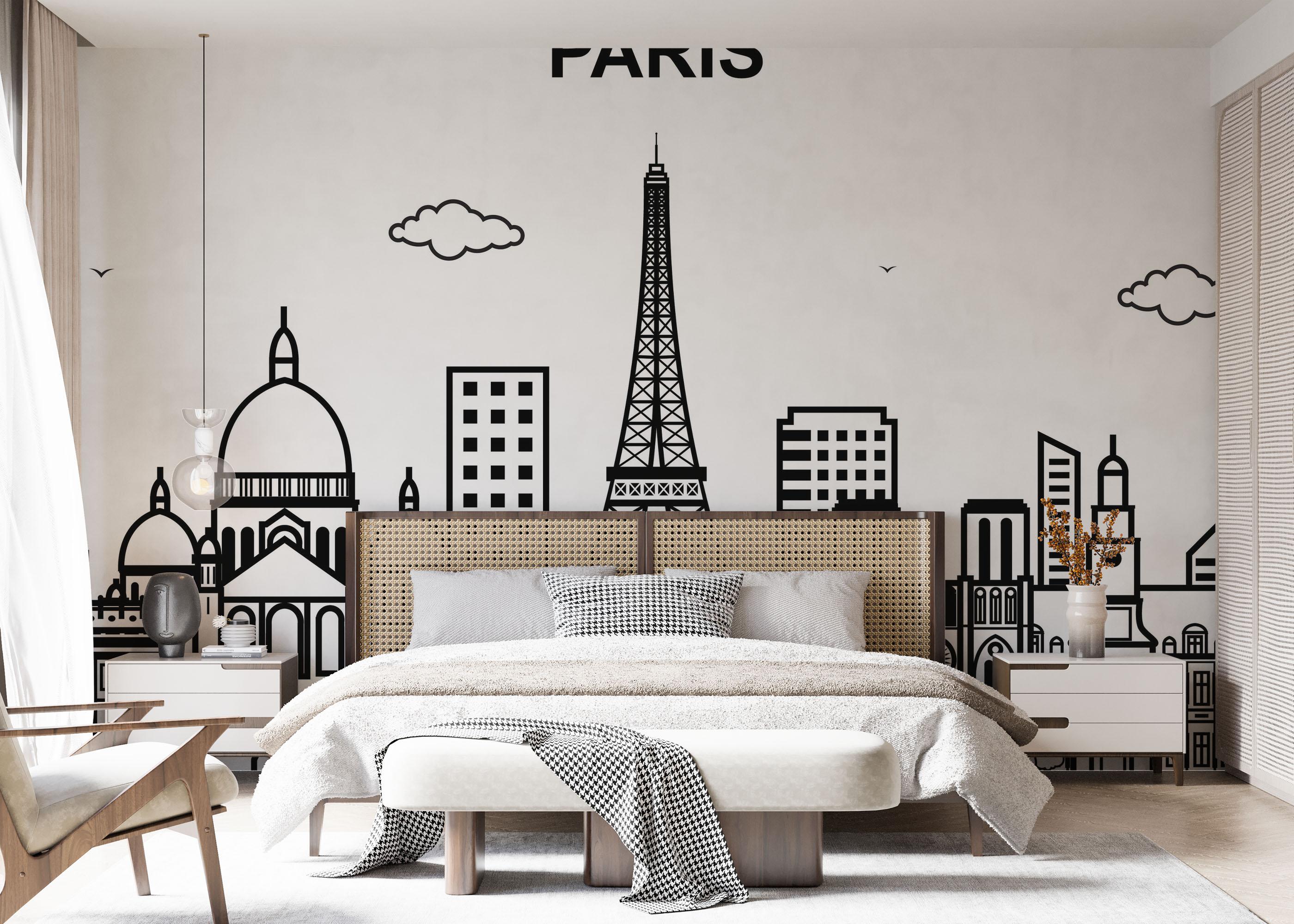 Fototapet Simple Line Paris mockup 7