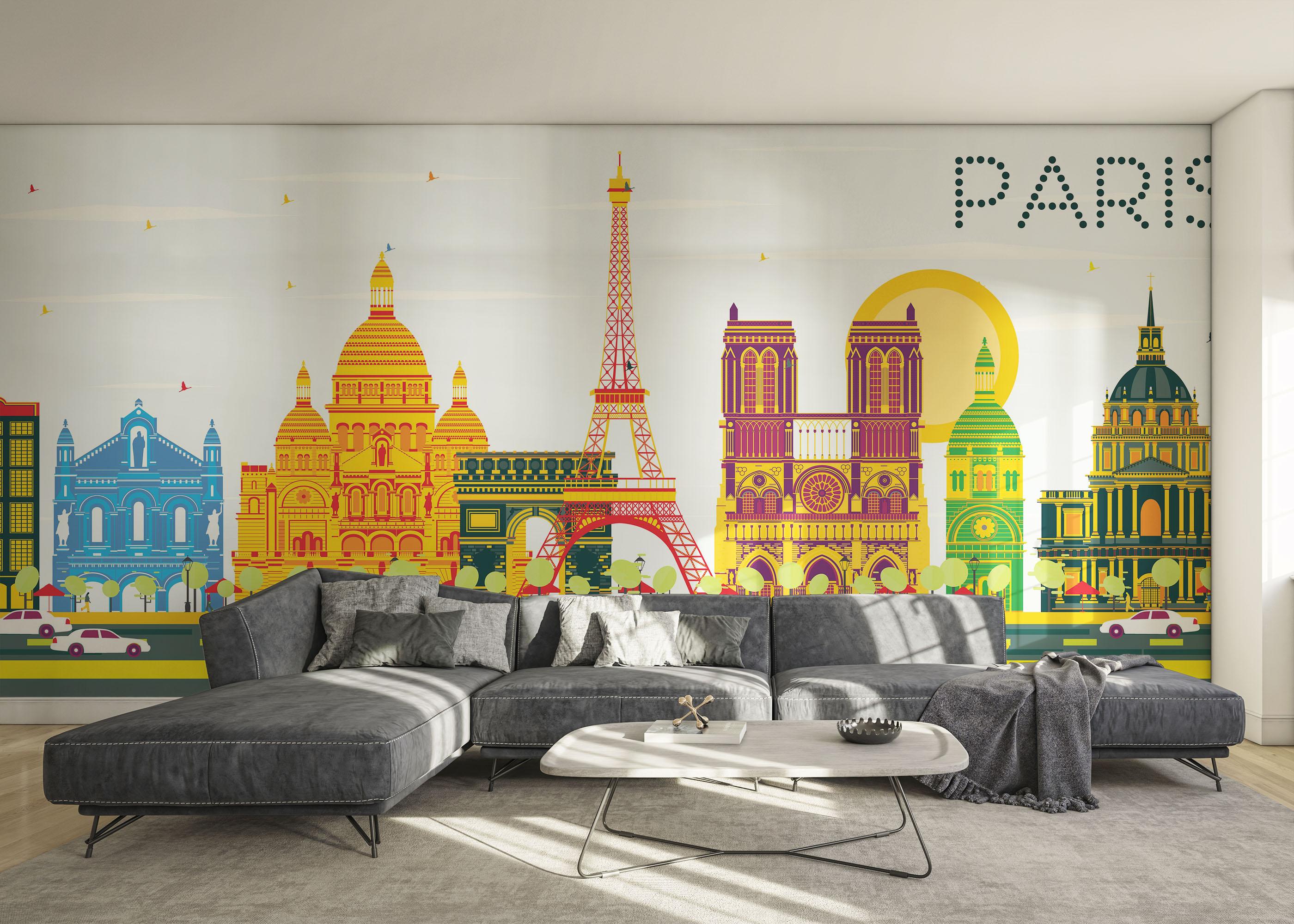 Fototapet Colorful Paris mockup 0