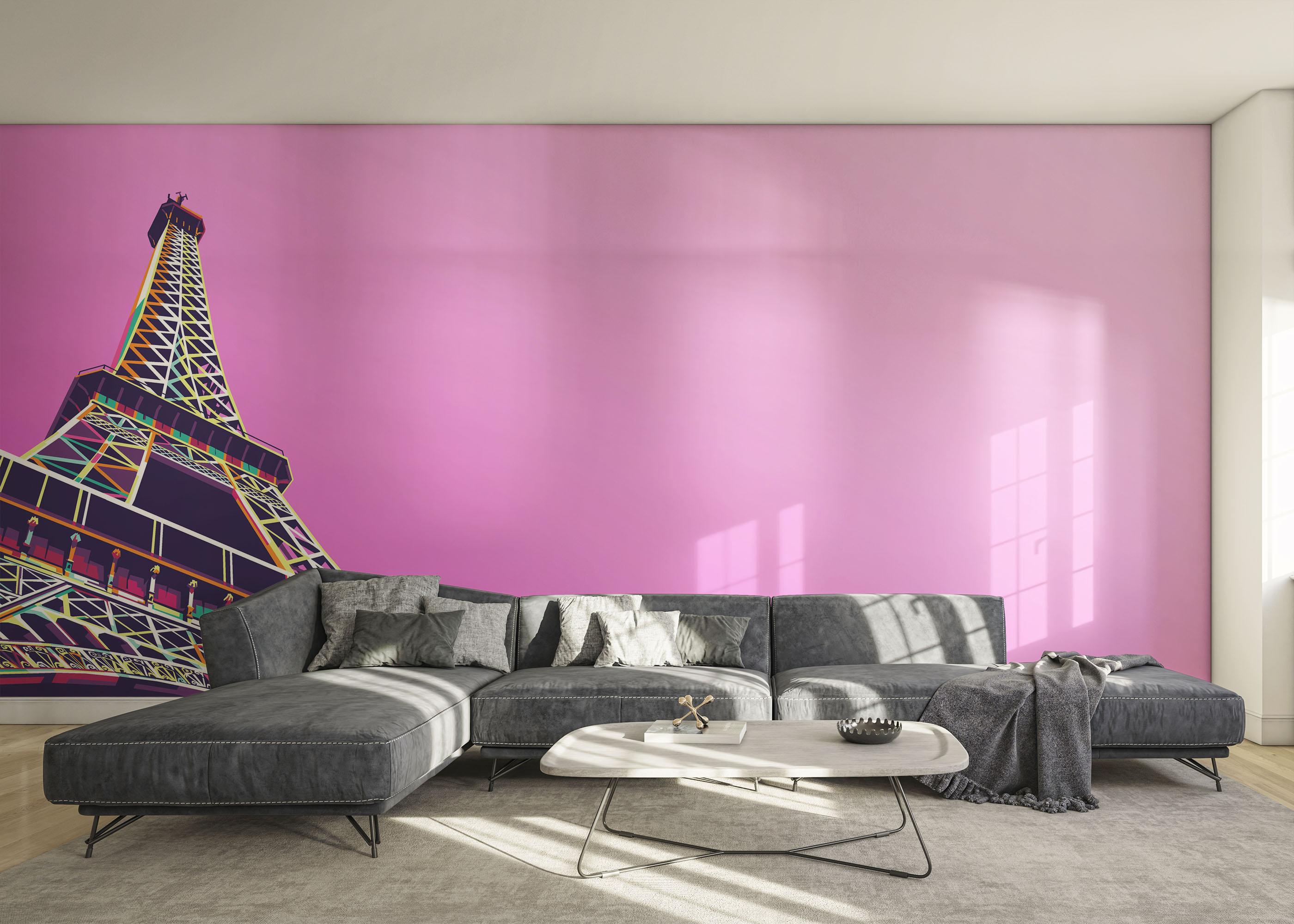 Fototapet Eiffel Purple Sky mockup 0