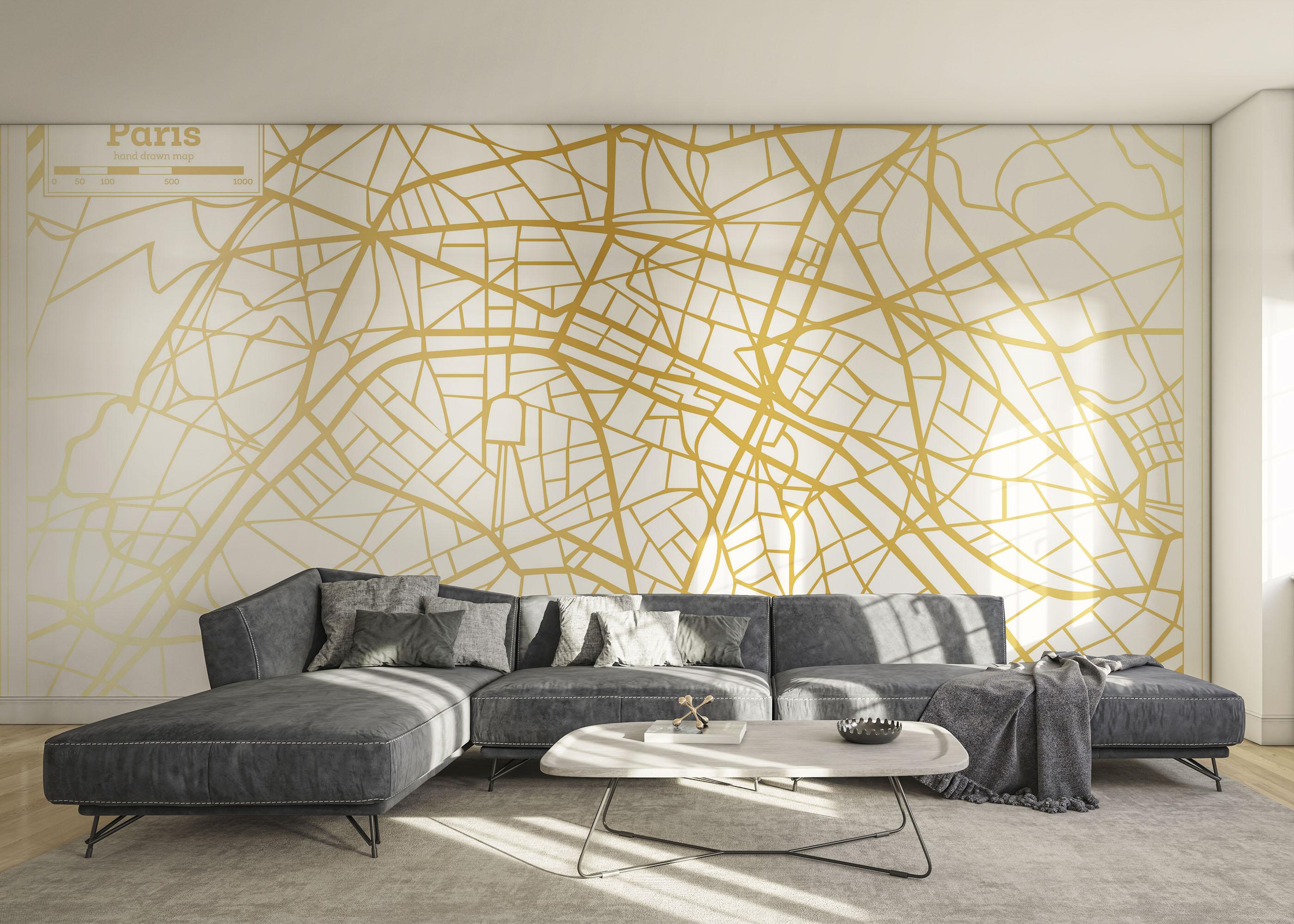 Fototapet Gold City Paris mockup 0