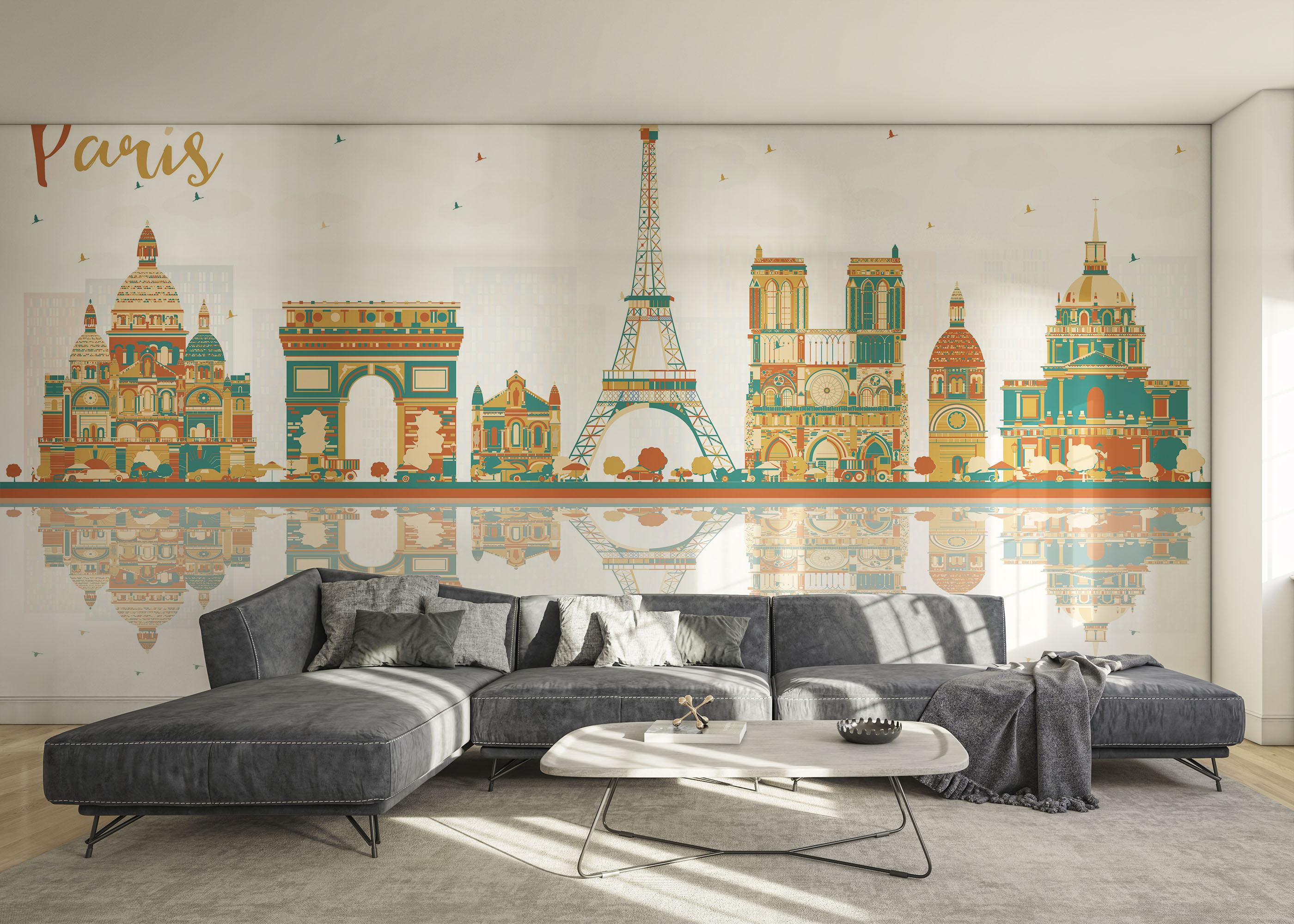 Fototapet Green Brown Paris mockup 0