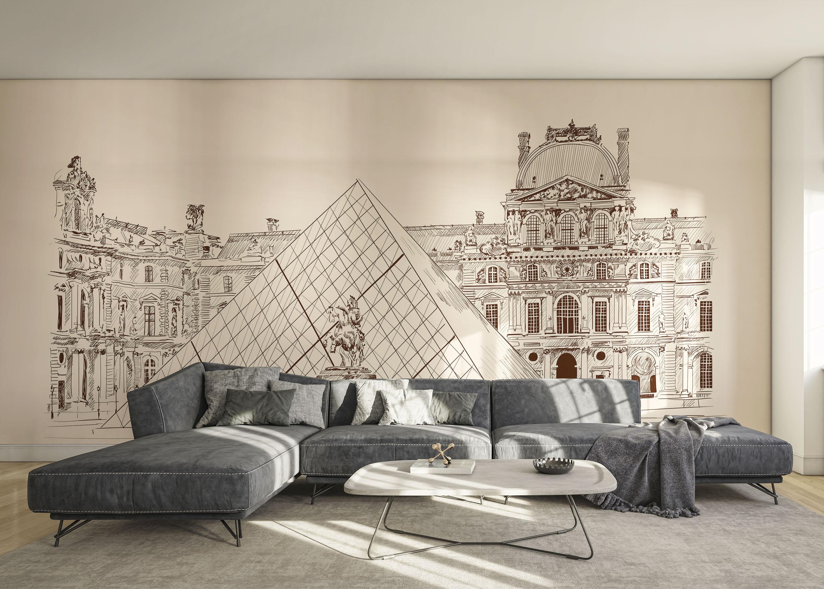 Fototapet Louvres Sketch mockup 0