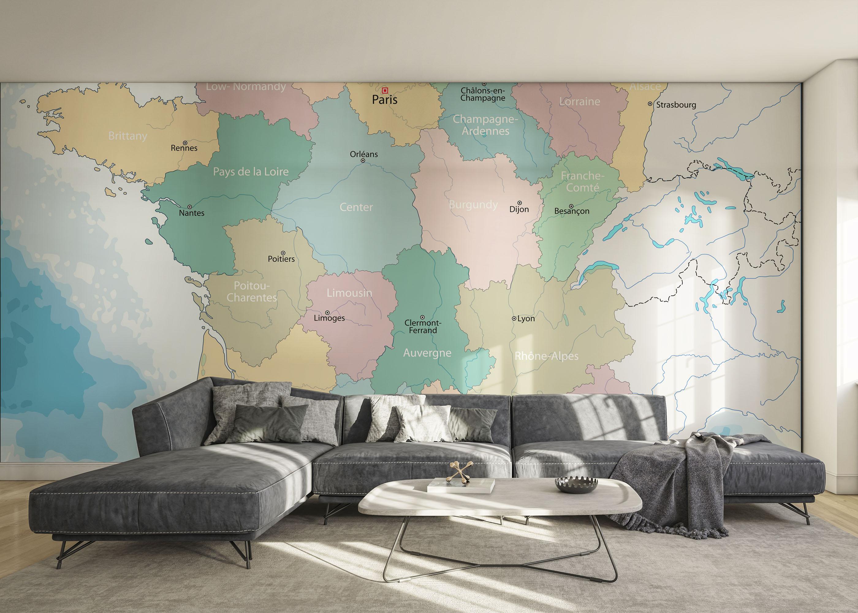 Fototapet Paris Map Color mockup 0