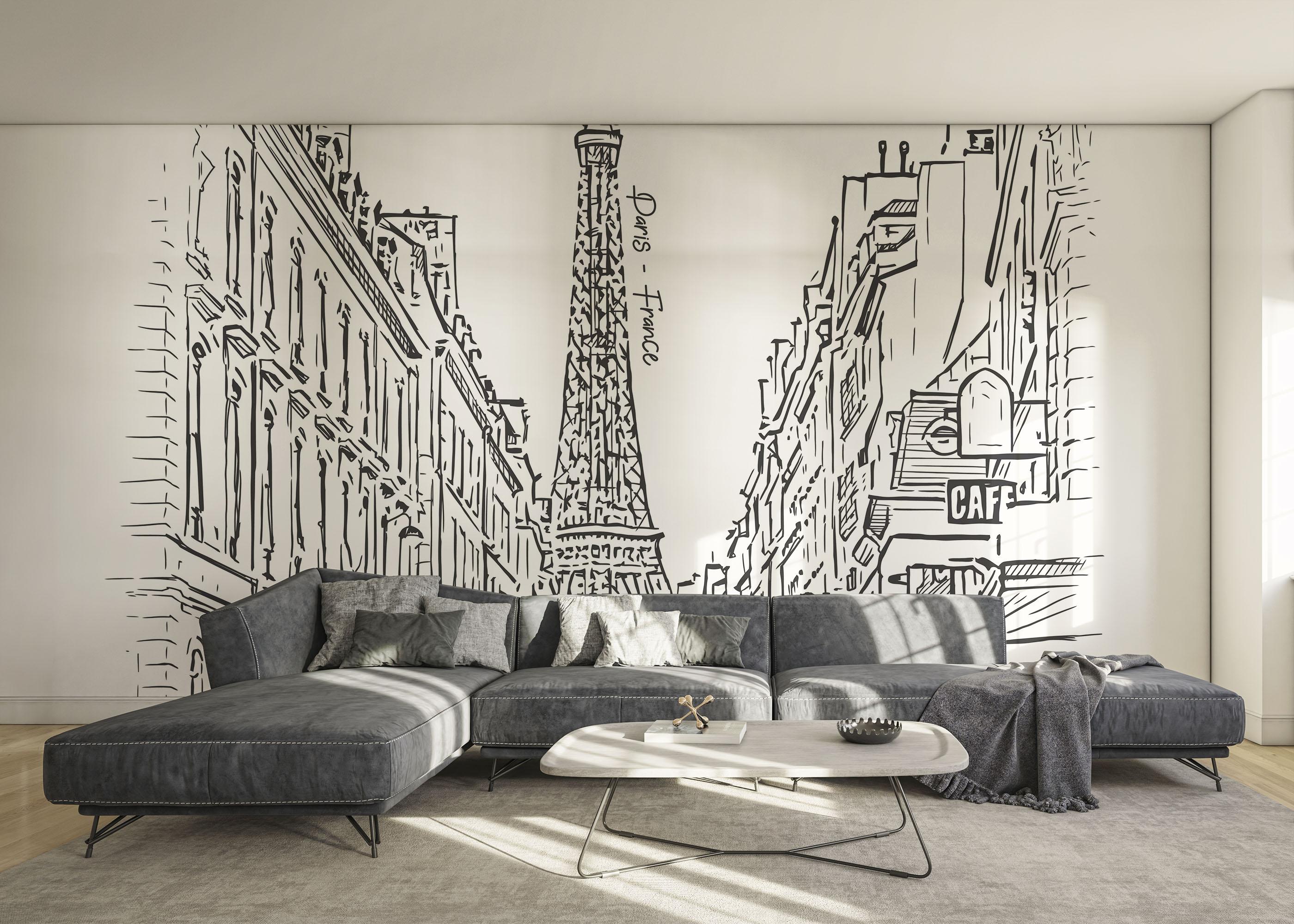 Fototapet Paris Nice Sketch mockup 0