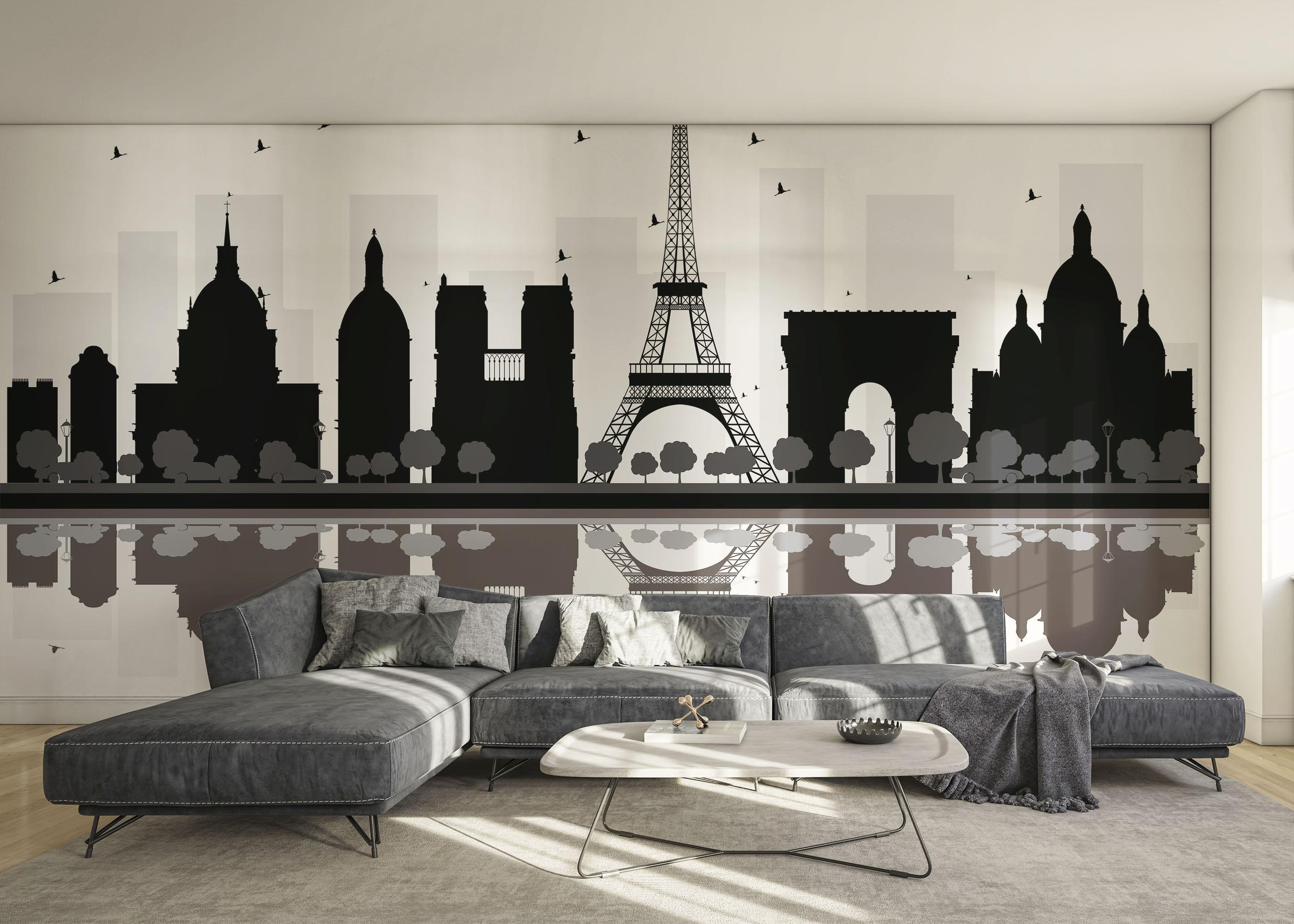 Fototapet Paris Silhouette mockup 0