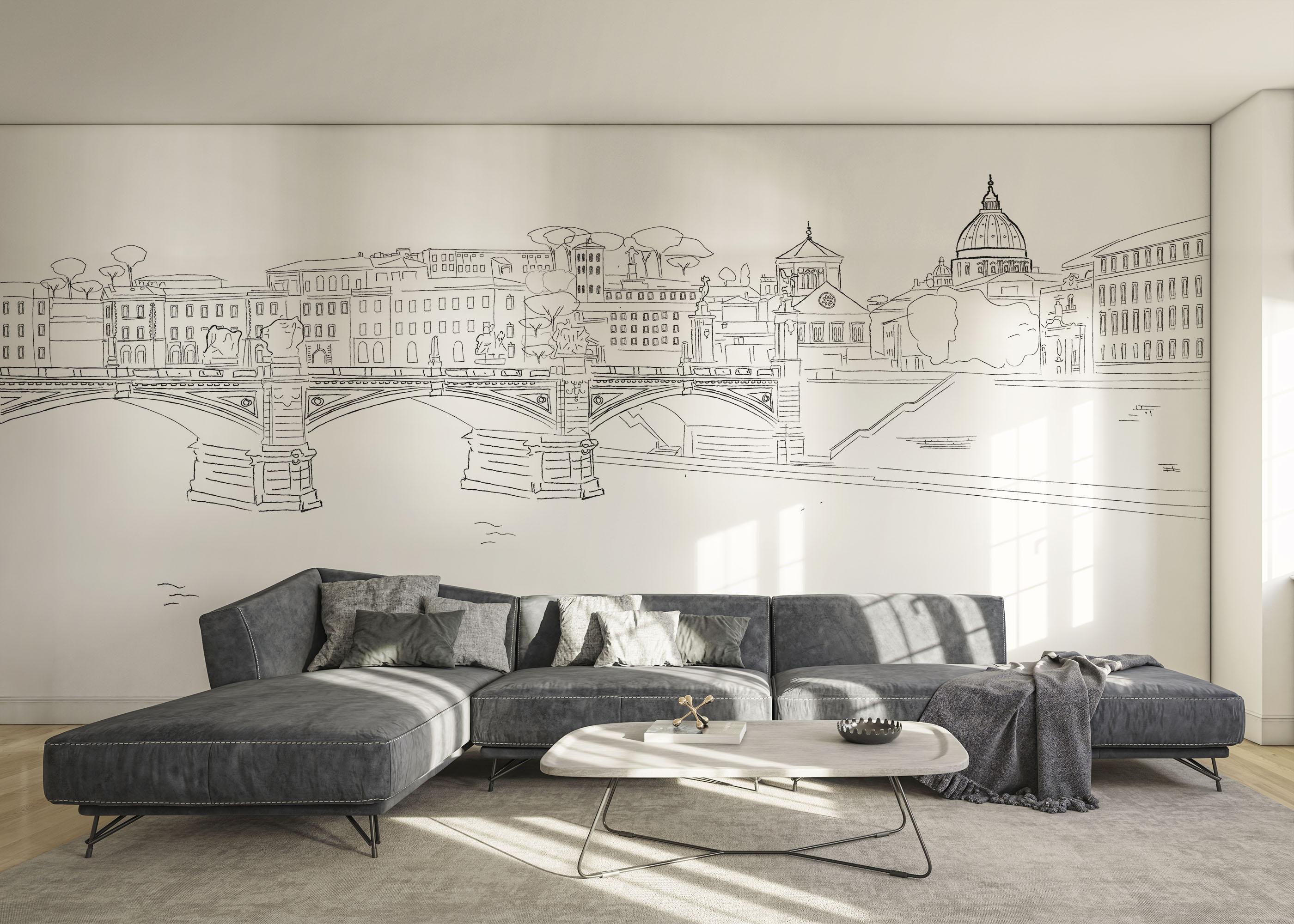 Fototapet Sketch France mockup 0