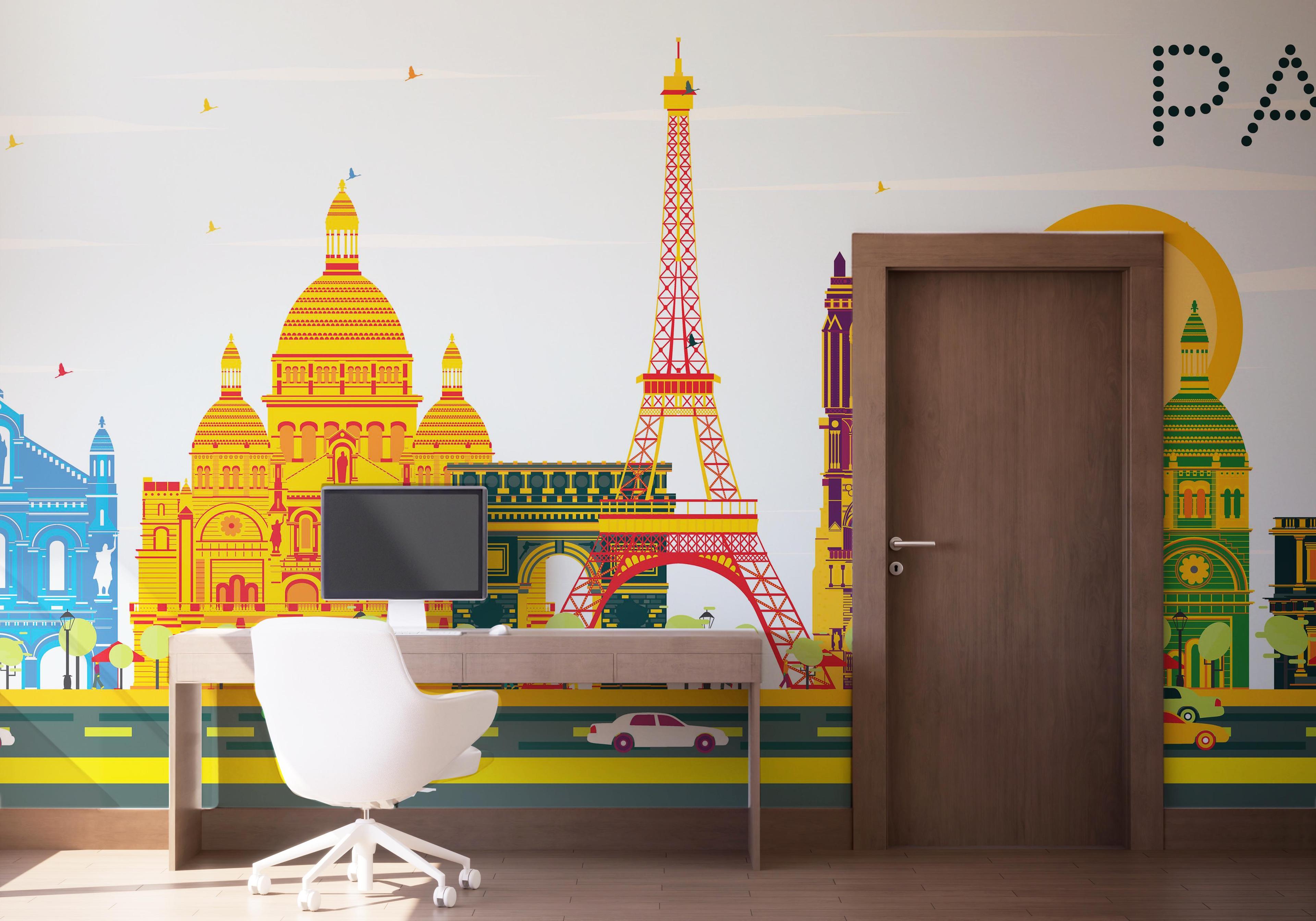 Fototapet Colorful Paris mockup 1