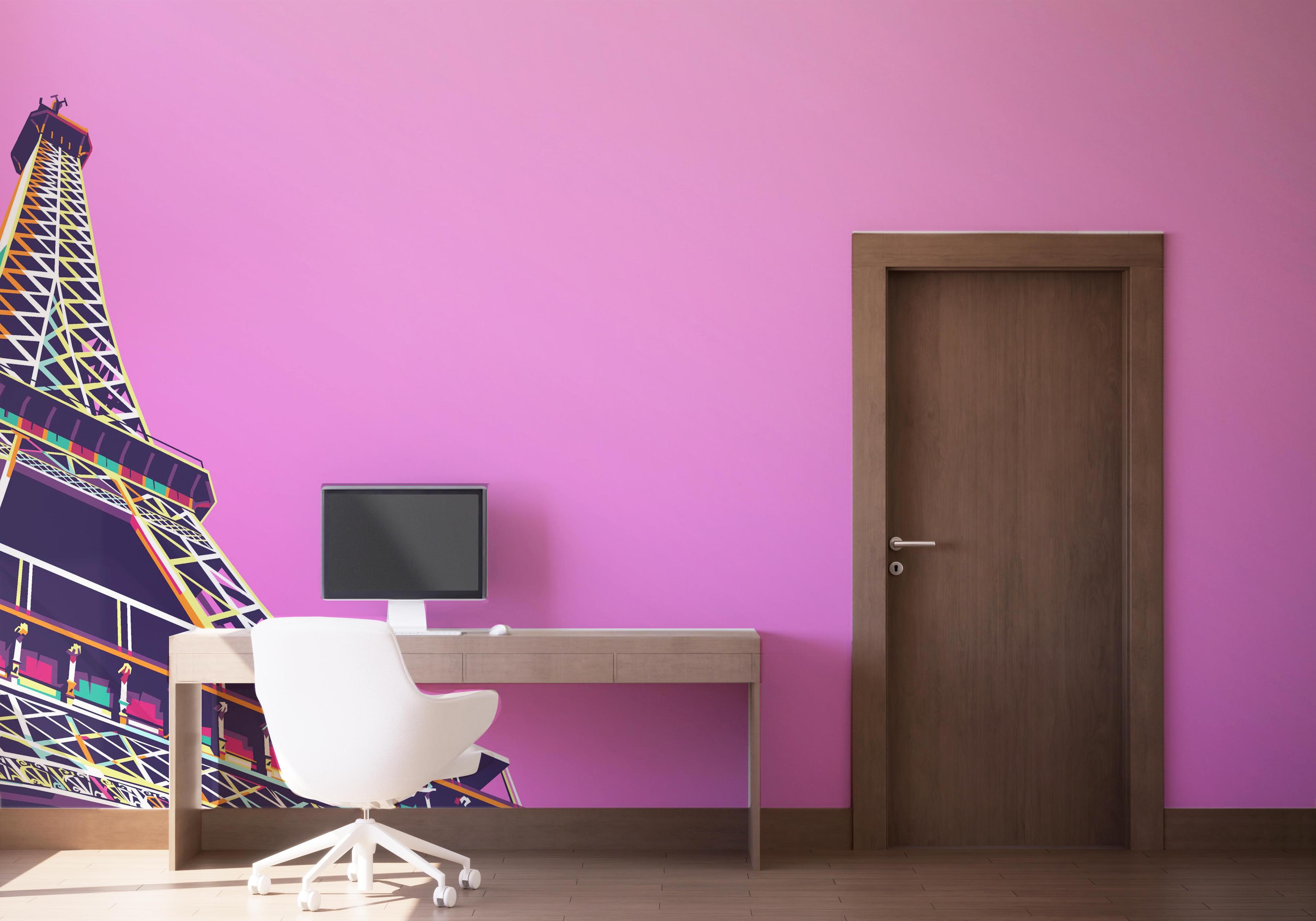 Fototapet Eiffel Purple Sky mockup 1