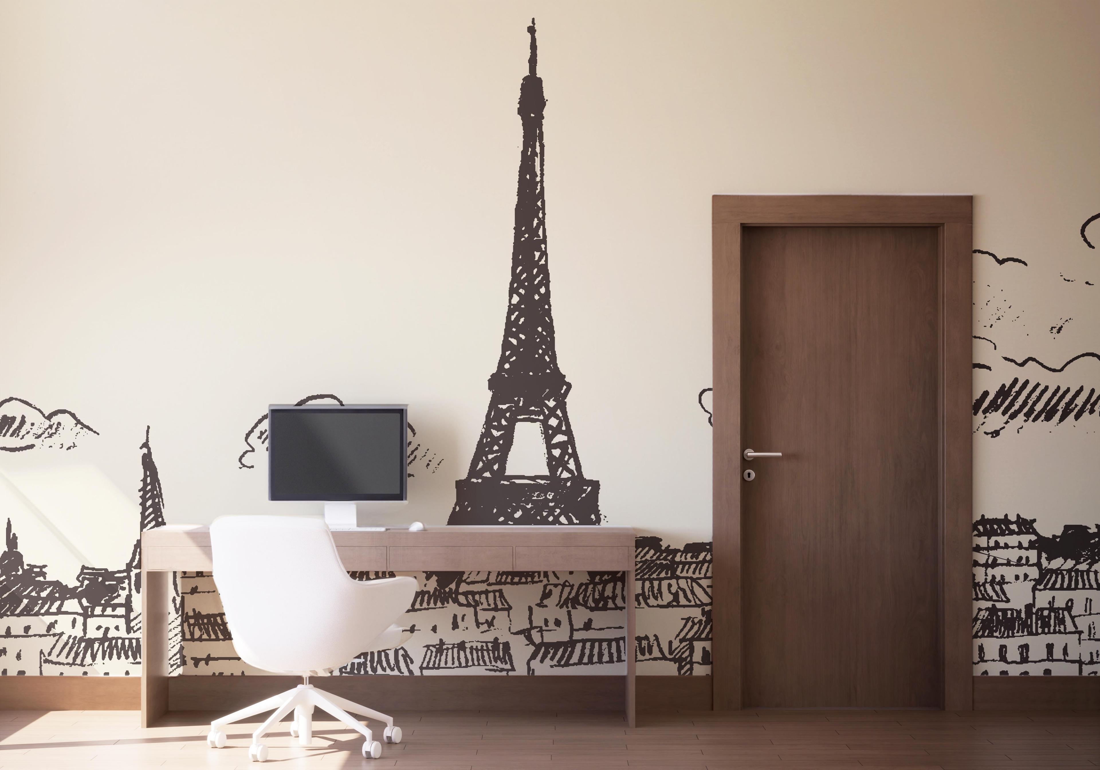 Fototapet Eiffel Tower Sketch mockup 1