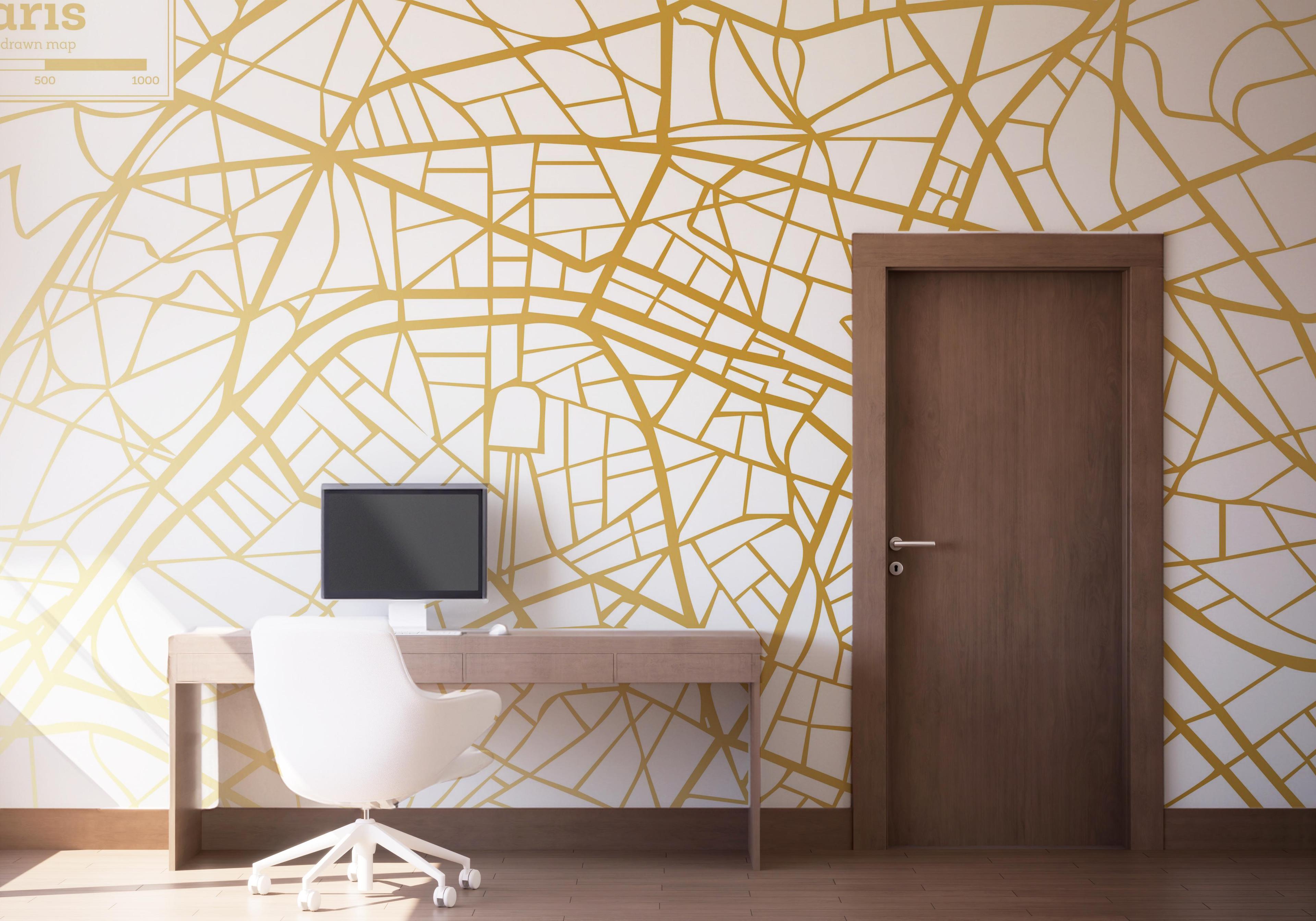 Fototapet Gold City Paris mockup 1