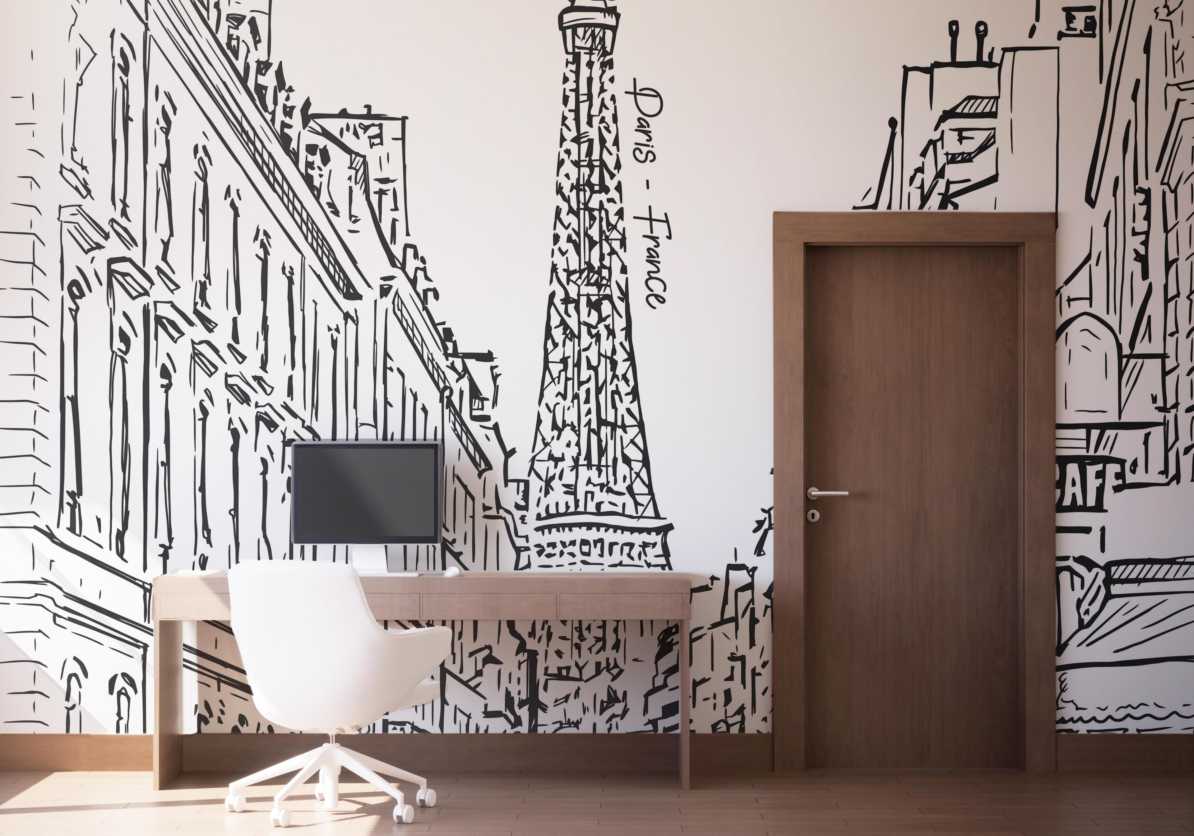 Fototapet Paris Nice Sketch mockup 1