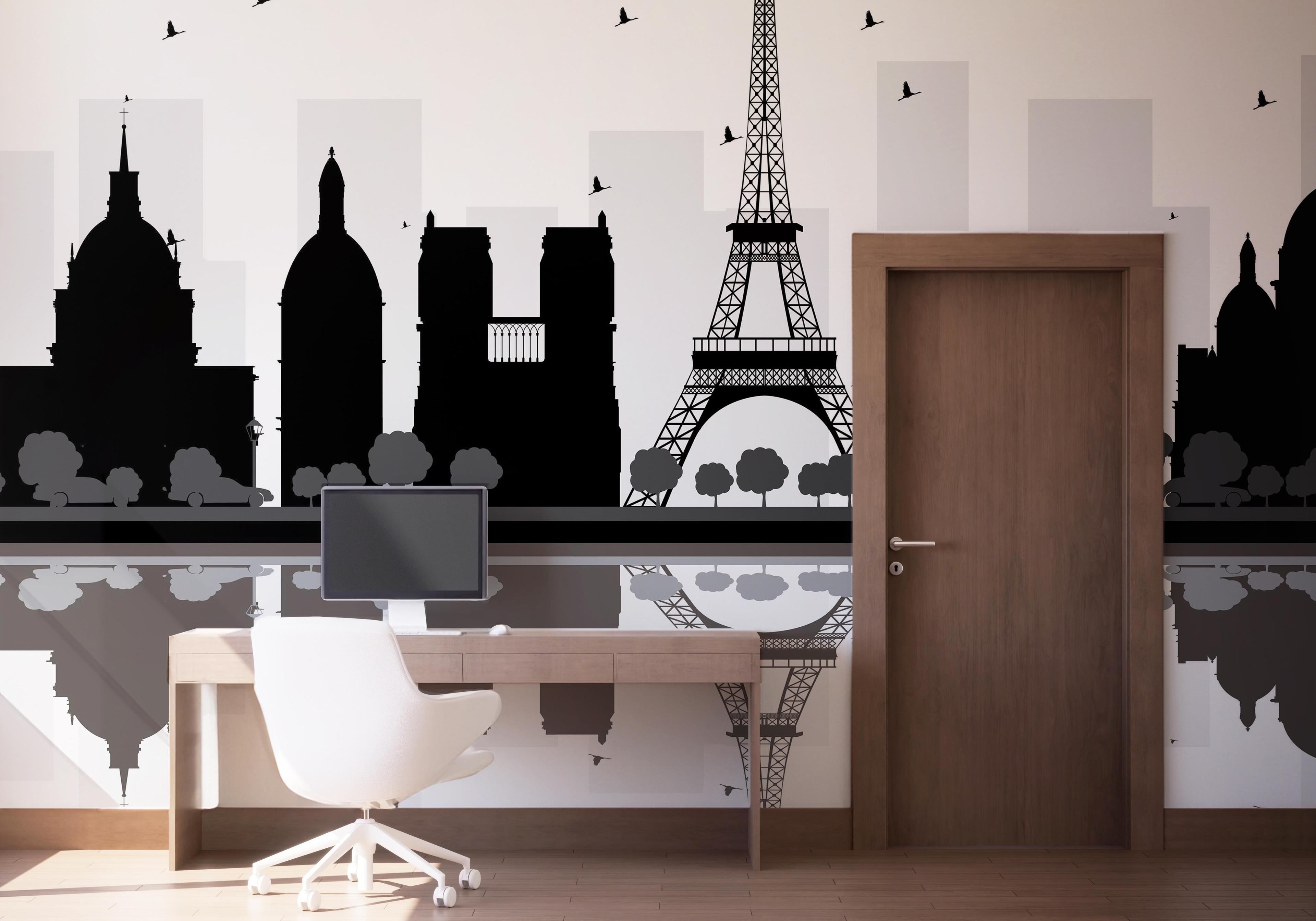 Fototapet Paris Silhouette mockup 1