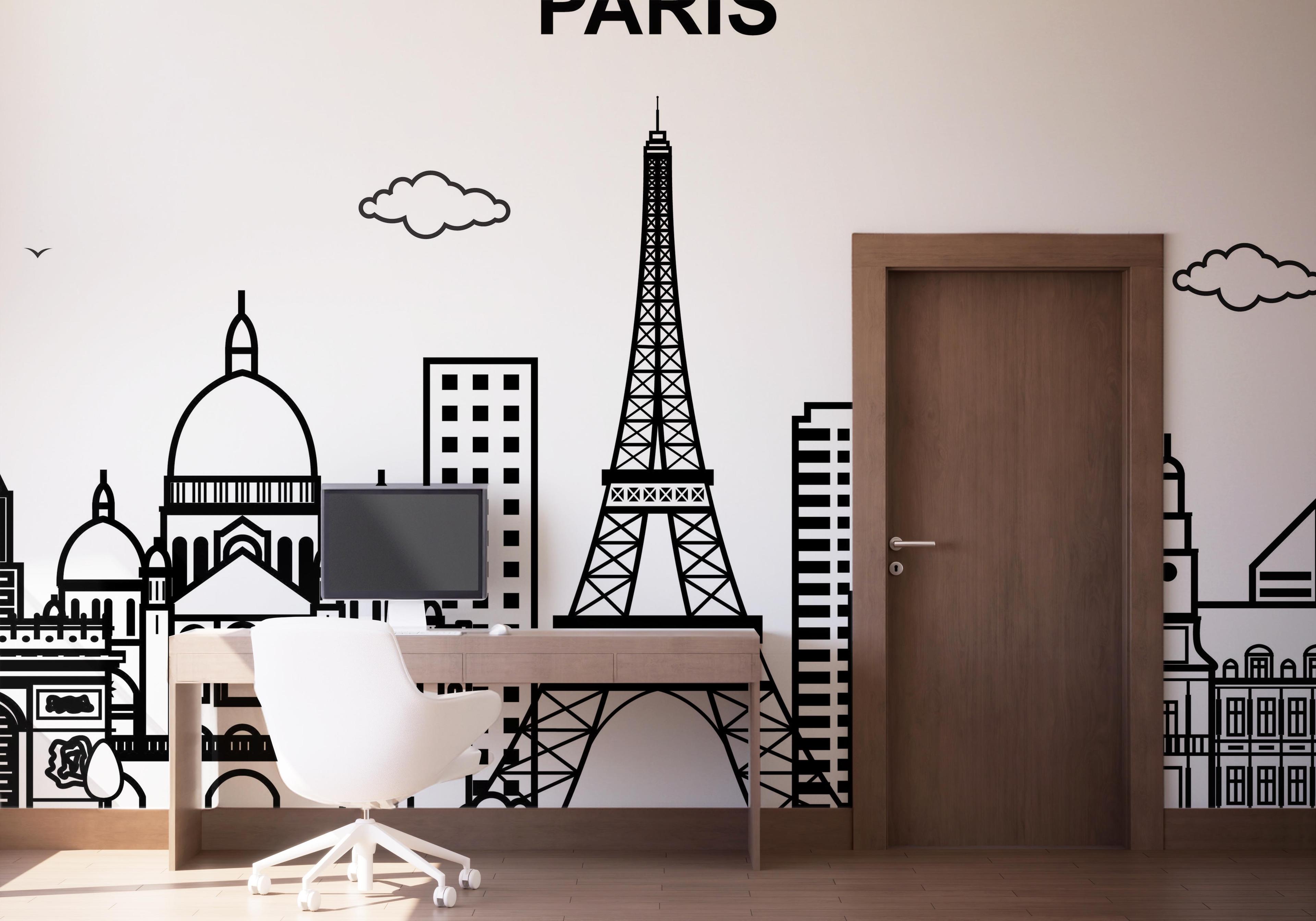 Fototapet Simple Line Paris mockup 1