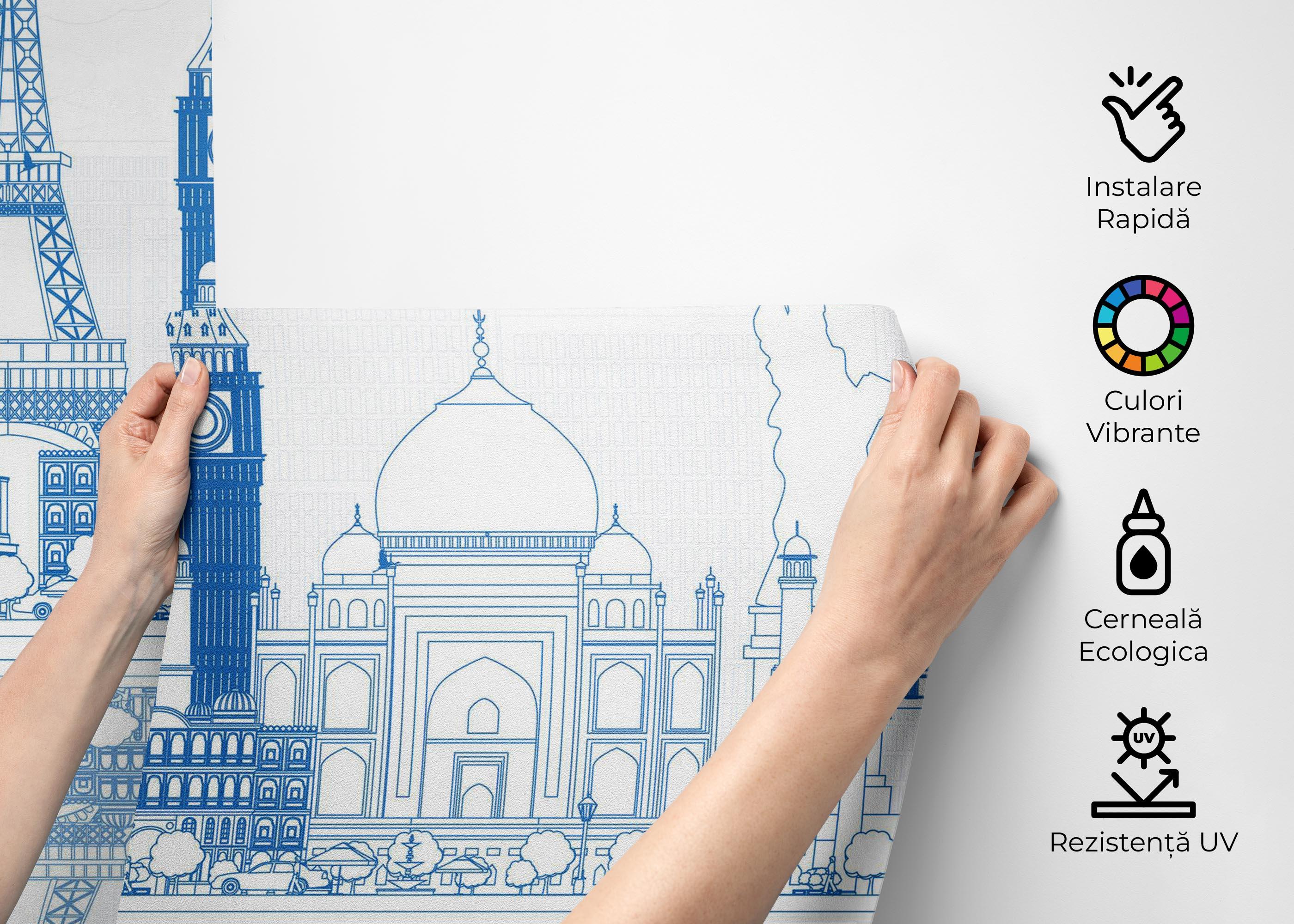 Fototapet Blue Line Travel mockup 2