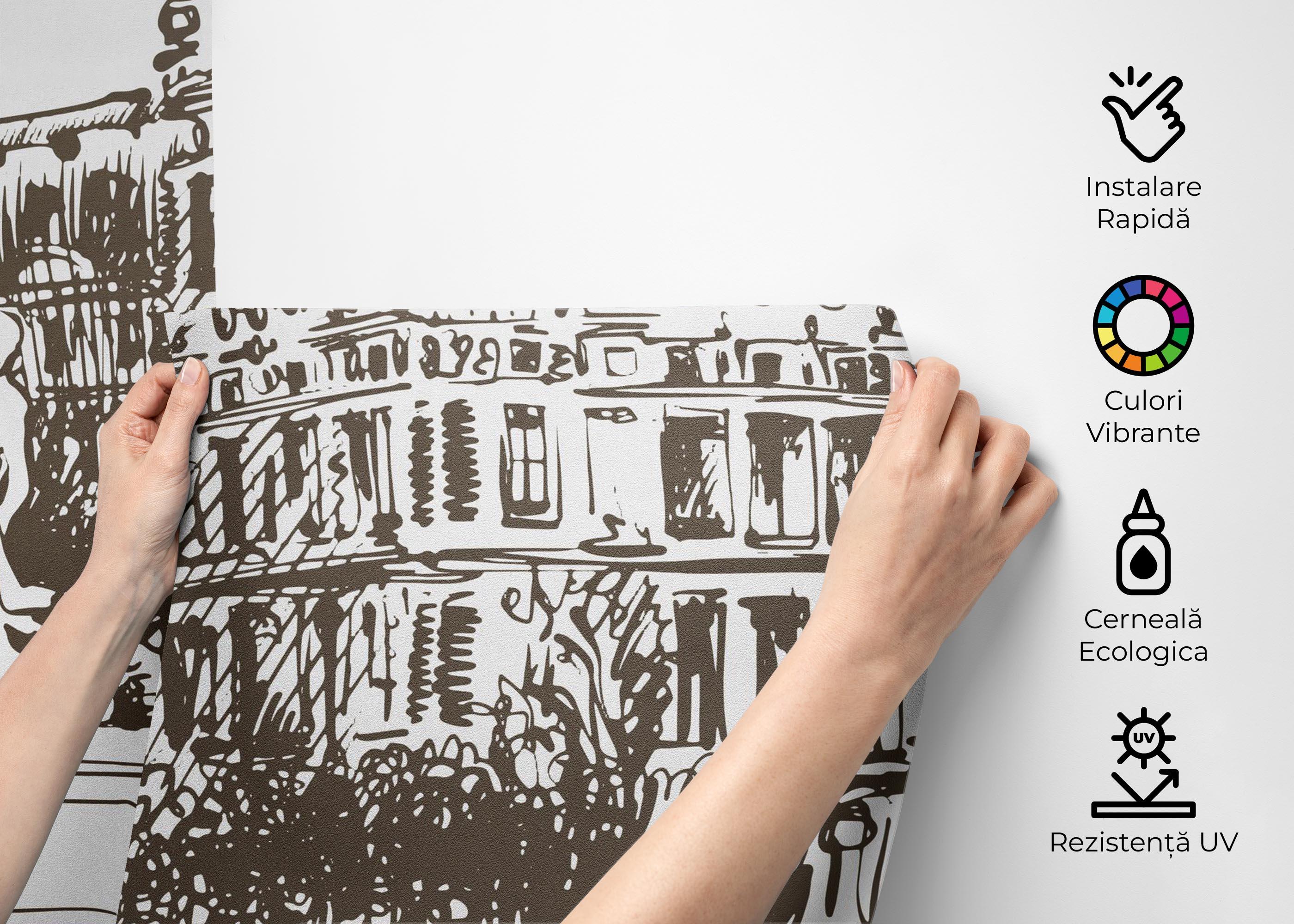 Fototapet Brown Sketch Paris mockup 2