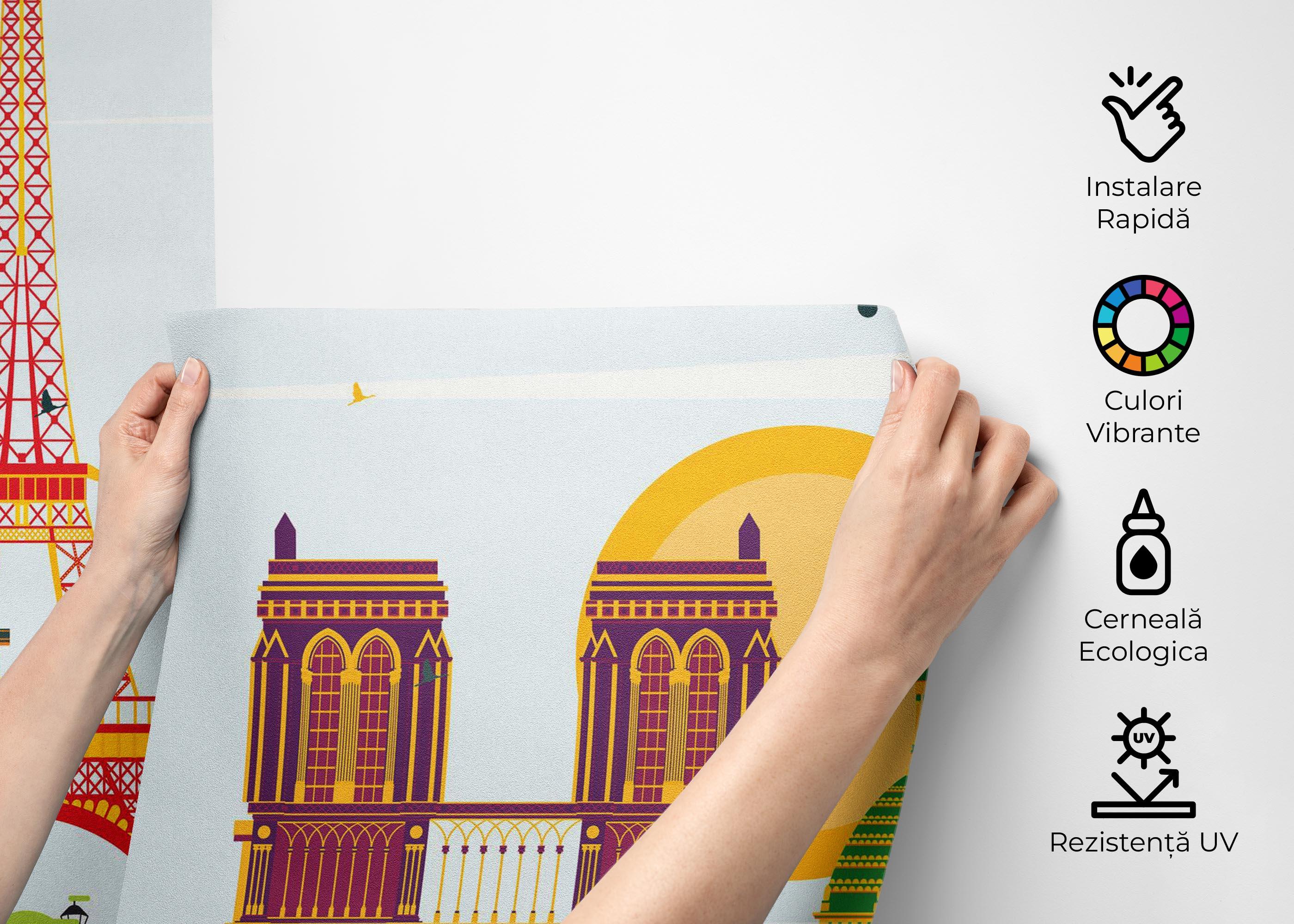 Fototapet Colorful Paris mockup 2