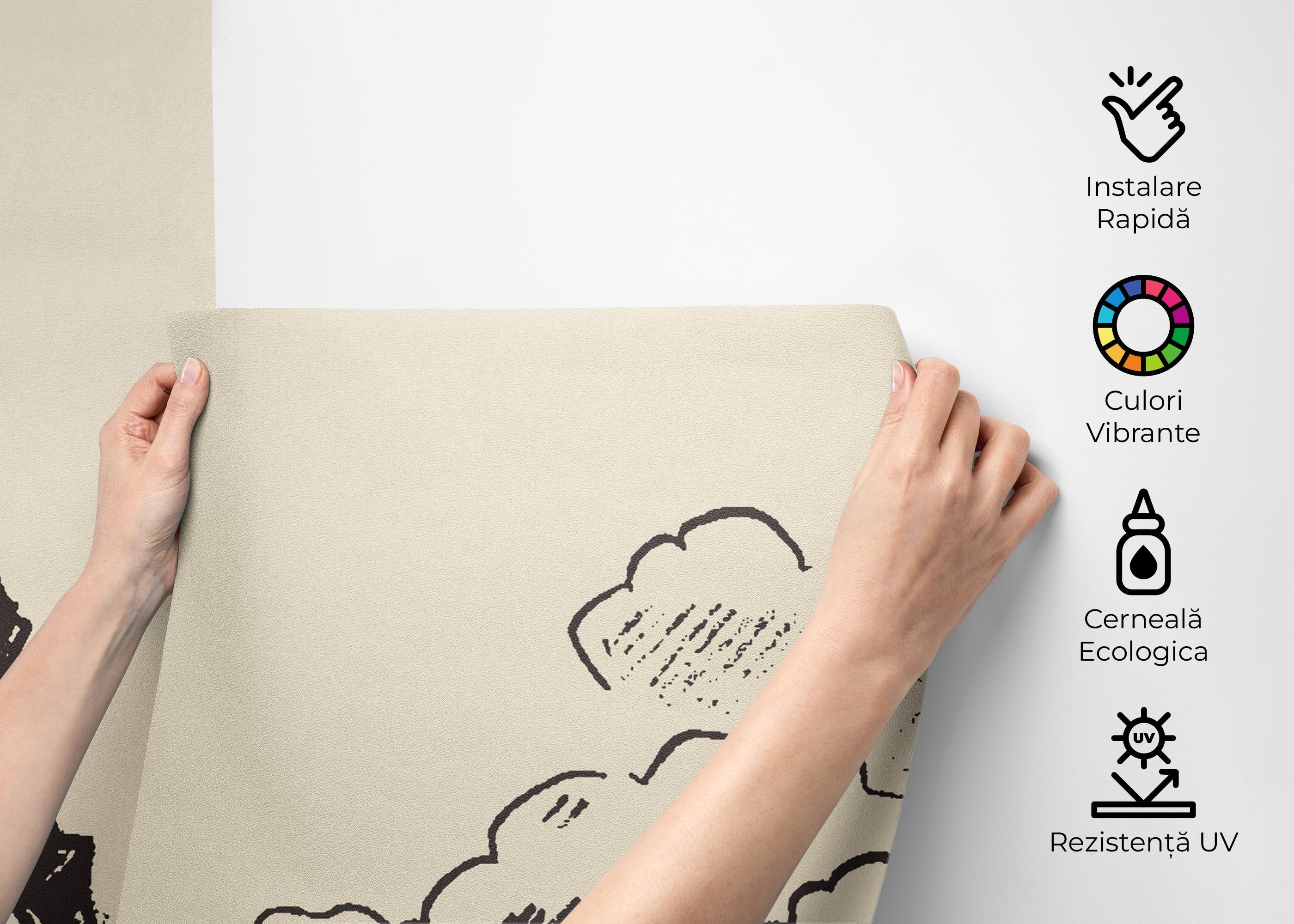 Fototapet Eiffel Tower Sketch mockup 2