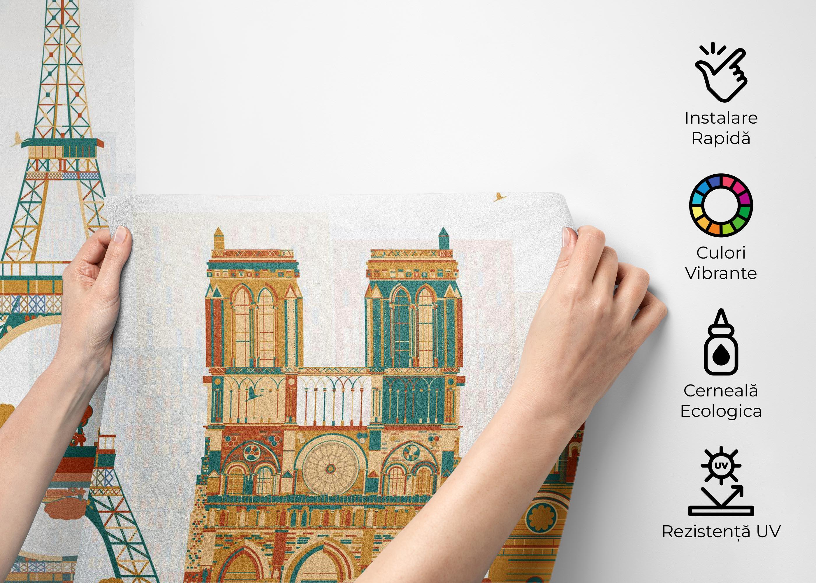 Fototapet Green Brown Paris mockup 2