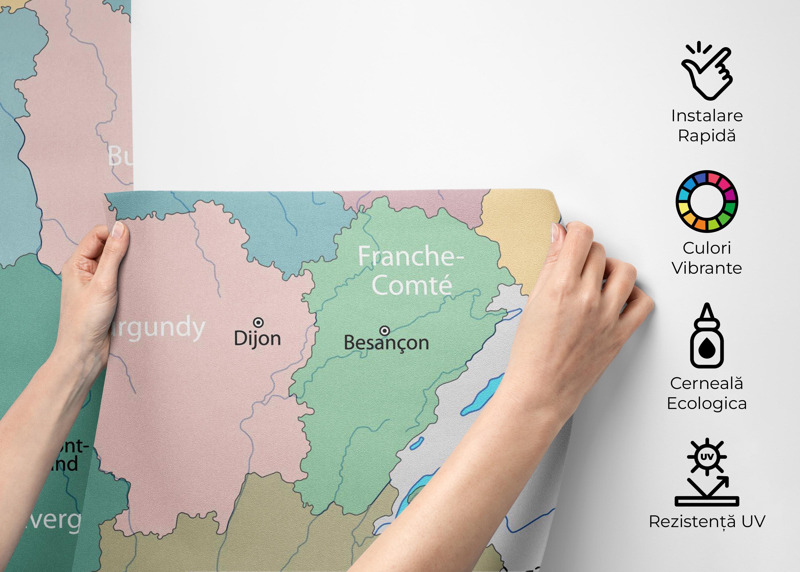 Fototapet Paris Map Color mockup 2